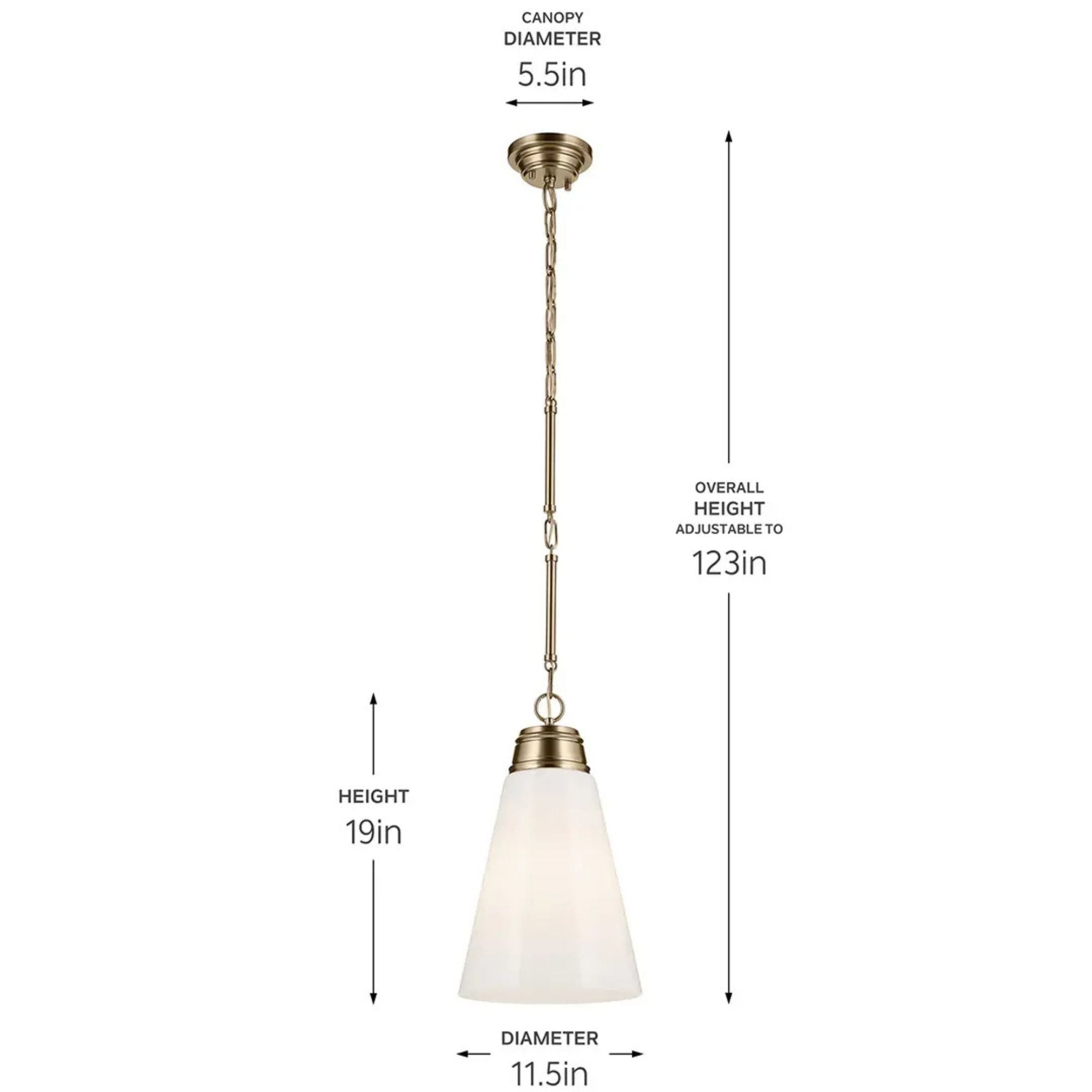 Marsailli 12" Pendant, Champagne Bronze Finish, Opal Glass