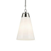 Marsailli 12" Pendant, Polished Nickel Finish, Opal Glass