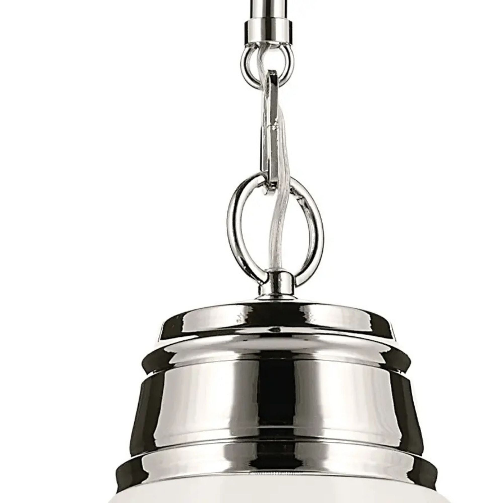 Marsailli 12" Pendant, Polished Nickel Finish, Opal Glass
