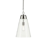 Marsailli 12" Pendant, Polished Nickel Finish, Clear Glass