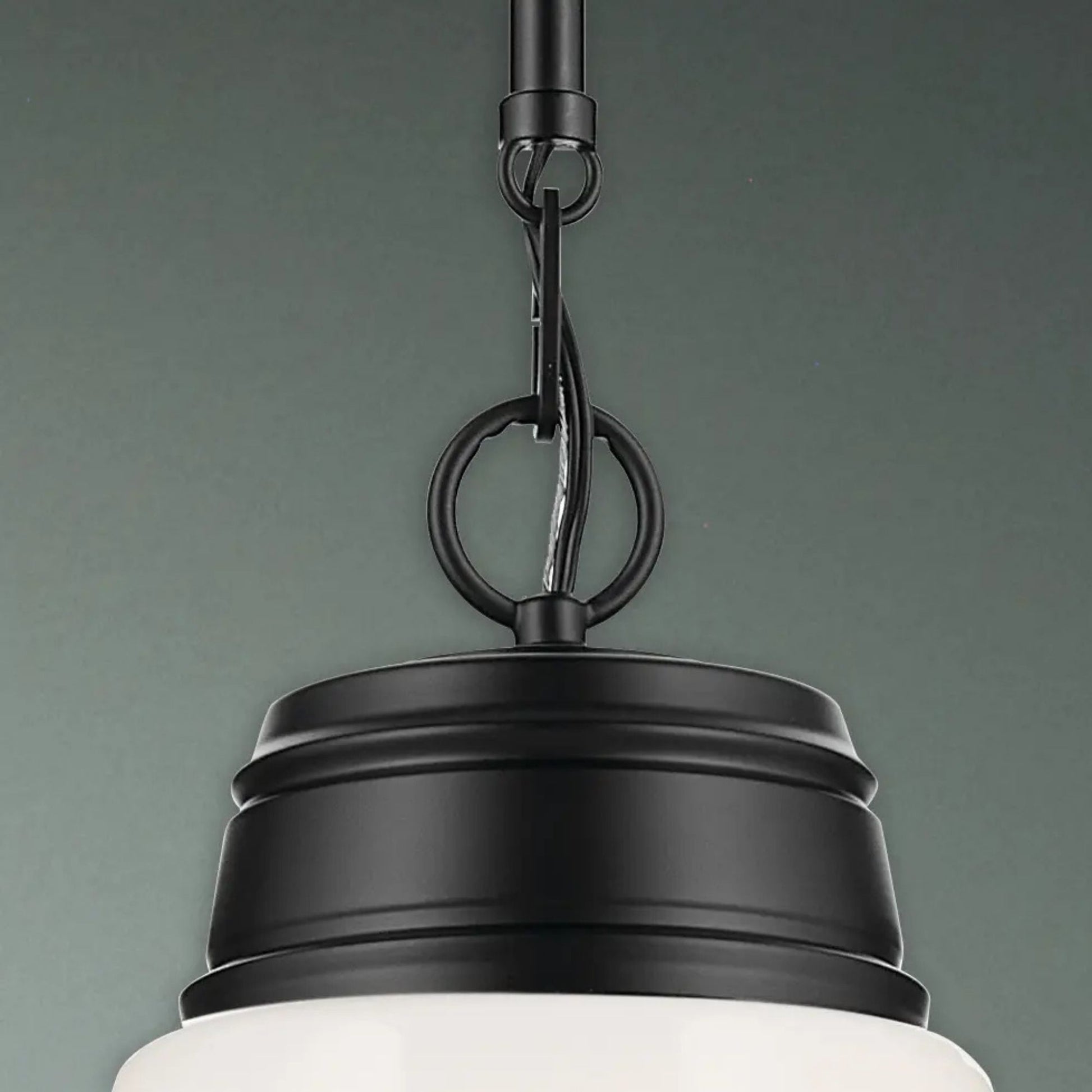 Kichler Lighting - Marsailli 16" Pendant, Black Finish, Opal Glass | Bees Lighting