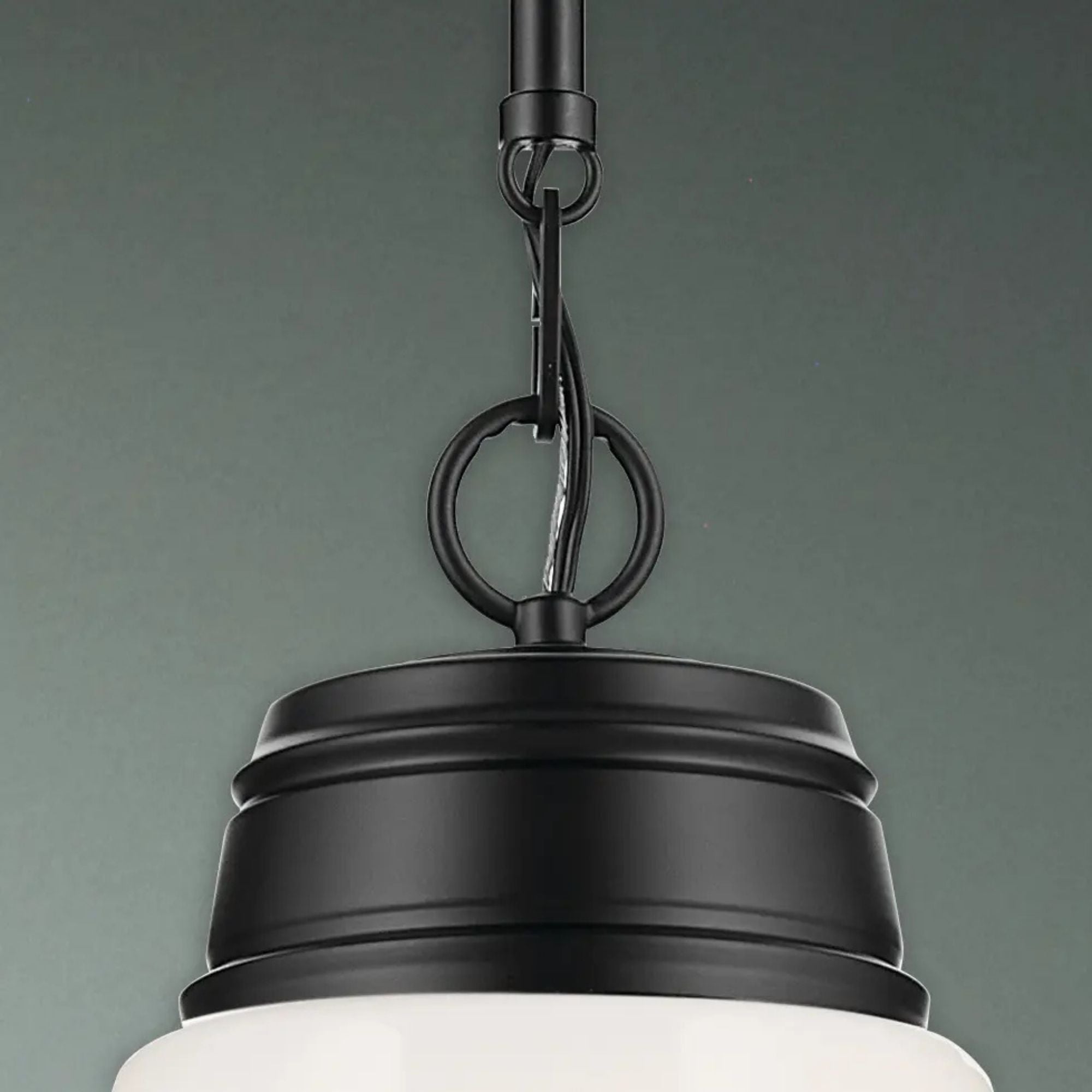 Kichler Lighting - Marsailli 16" Pendant, Black Finish, Opal Glass | Bees Lighting