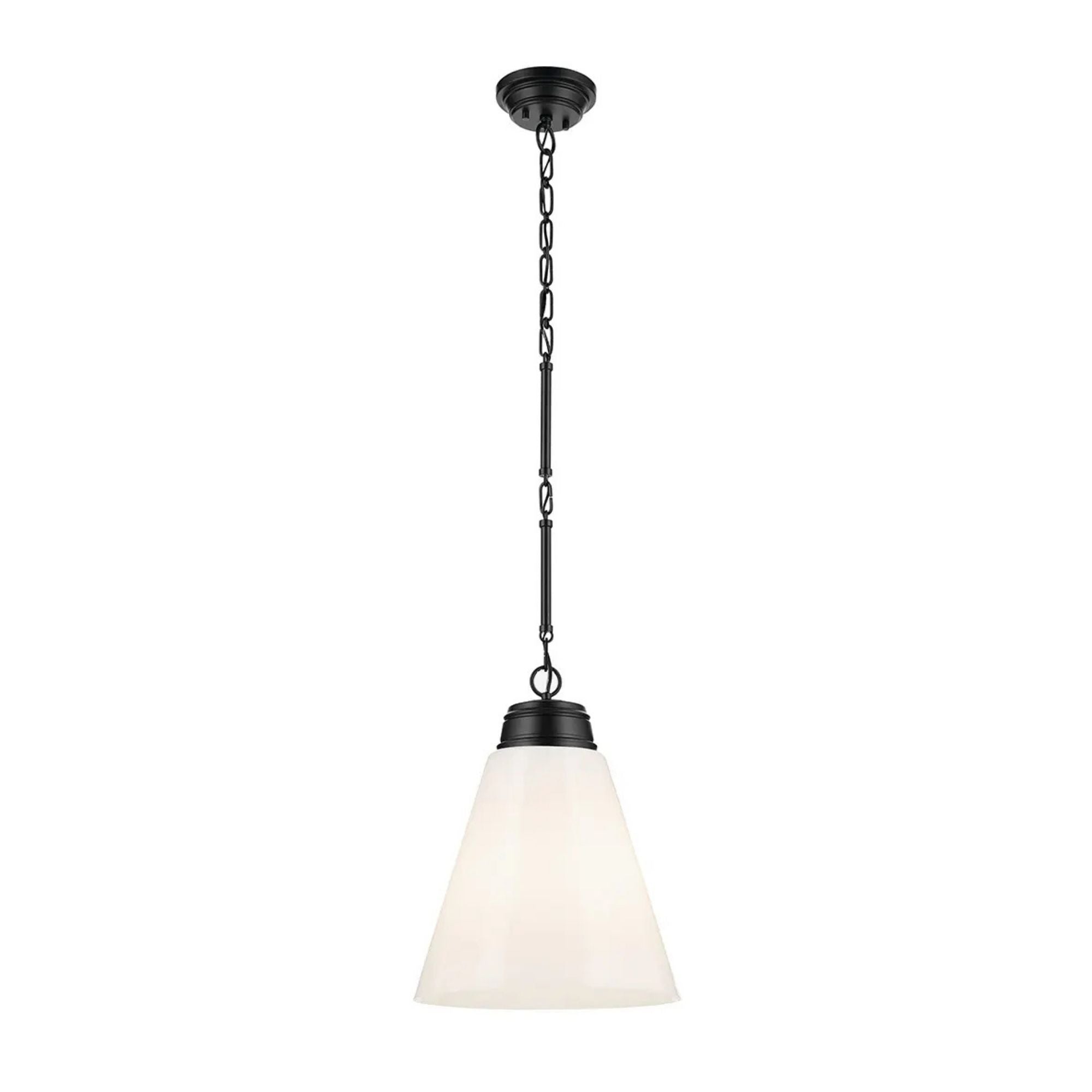 Kichler Lighting - Marsailli 16" Pendant, Black Finish, Opal Glass | Bees Lighting