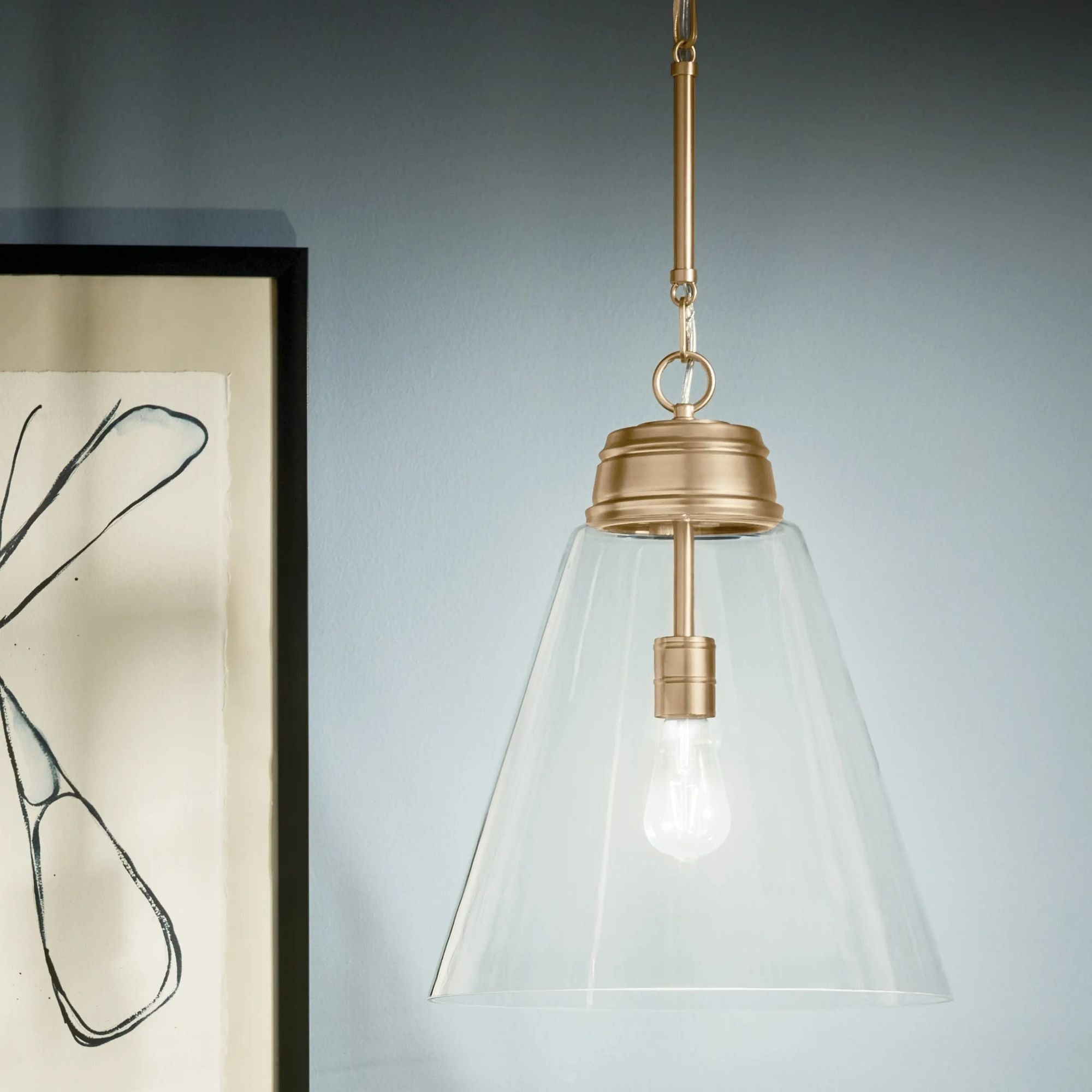 Kichler Lighting - Marsailli 16" Pendant, Champagne Bronze Finish, Clear Glass | Bees Lighting