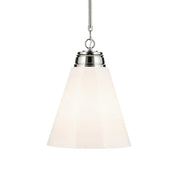 Marsailli 16" Pendant, Polished Nickel Finish, Opal Glass