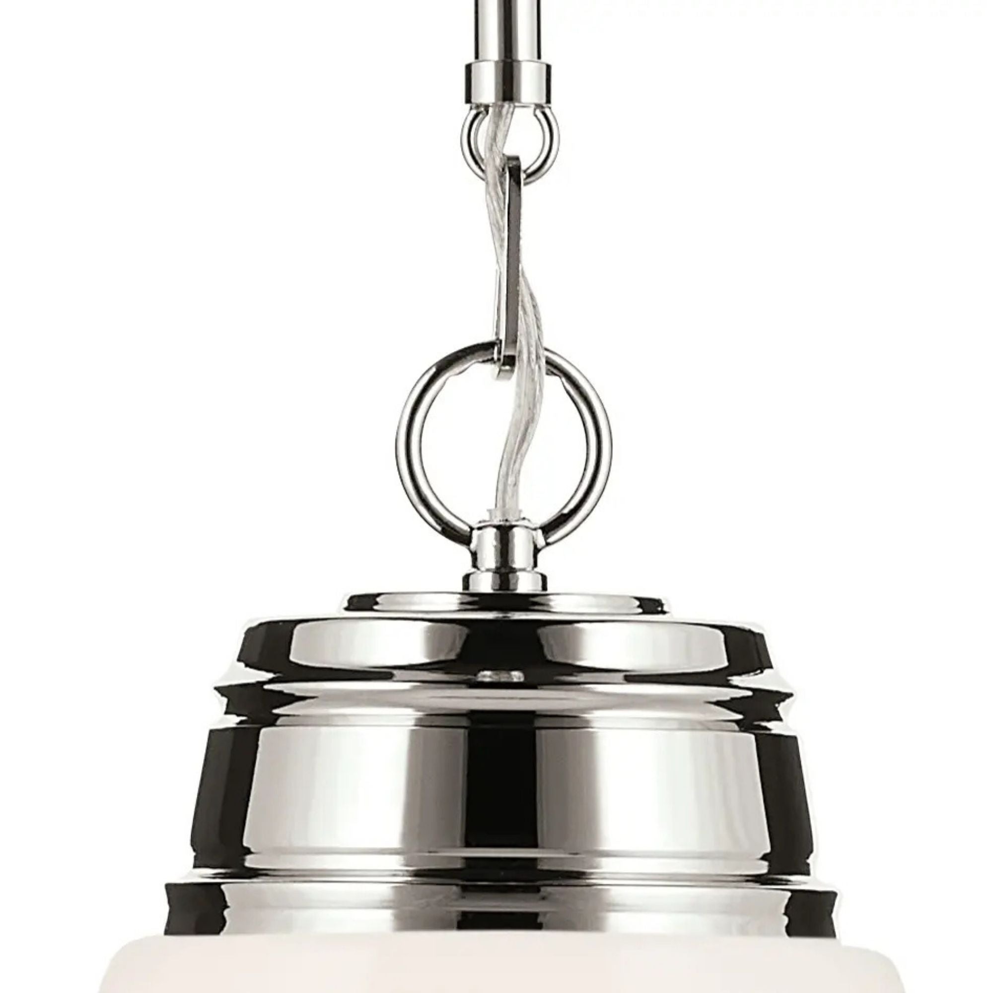 Marsailli 16" Pendant, Polished Nickel Finish, Opal Glass