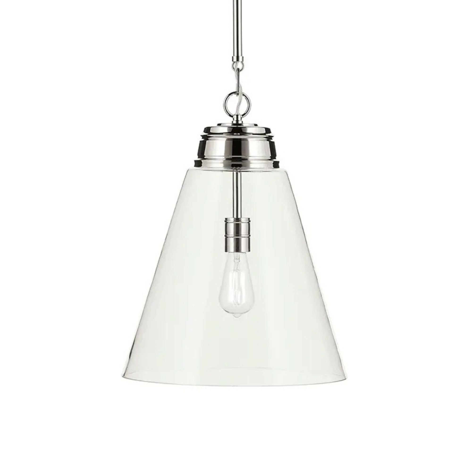 Marsailli 16" Pendant, Polished Nickel Finish, Clear Glass
