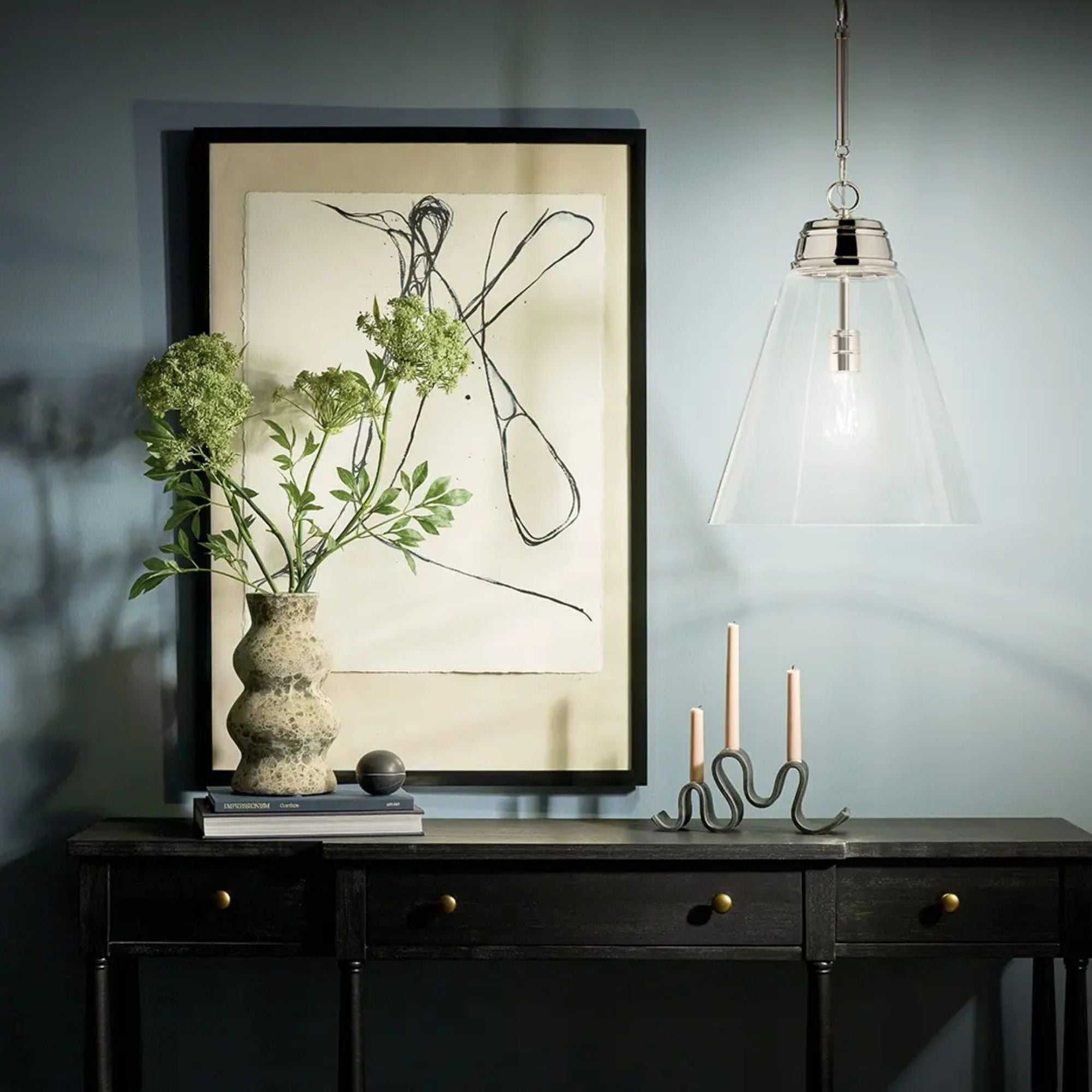 Kichler Lighting - Marsailli 16" Pendant, Polished Nickel Finish, Clear Glass | Bees Lighting