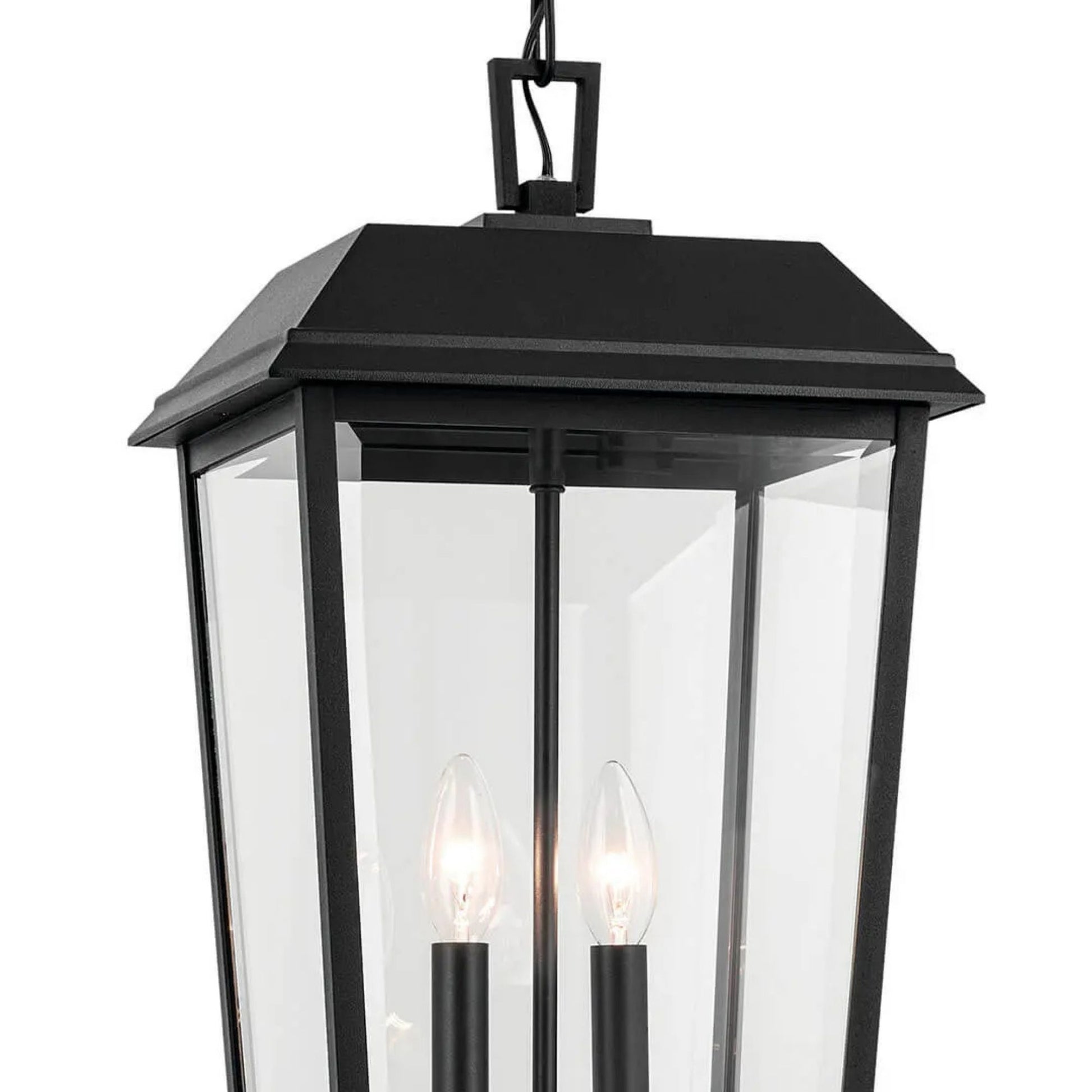 Kichler Lighting - Mathus 22" 2-Light Outdoor Pendant, Textured Black Finish | Bees Lighting