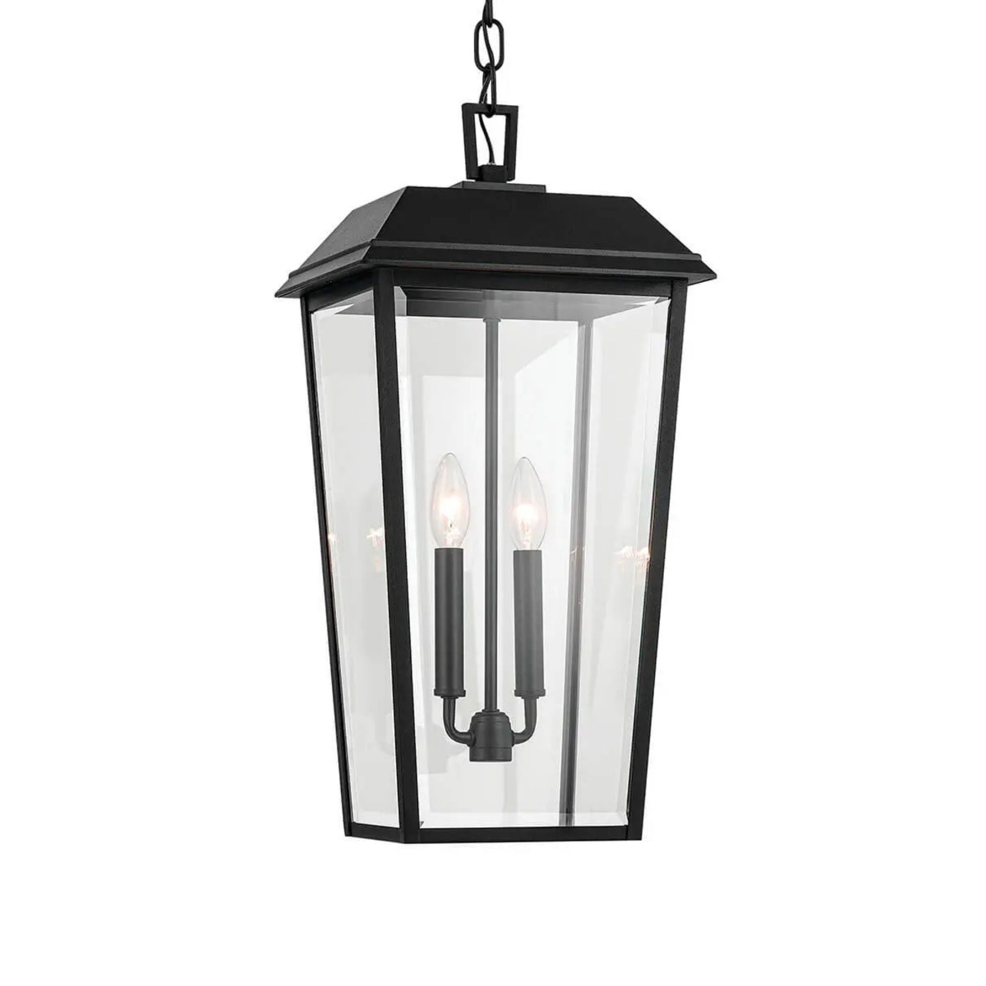 Kichler Lighting - Mathus 22" 2-Light Outdoor Pendant, Textured Black Finish | Bees Lighting