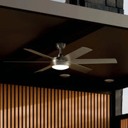 Kichler Lighting - Mint 60" Brushed Nickel Modern LED Ceiling Fan with Remote | Bees Lighting