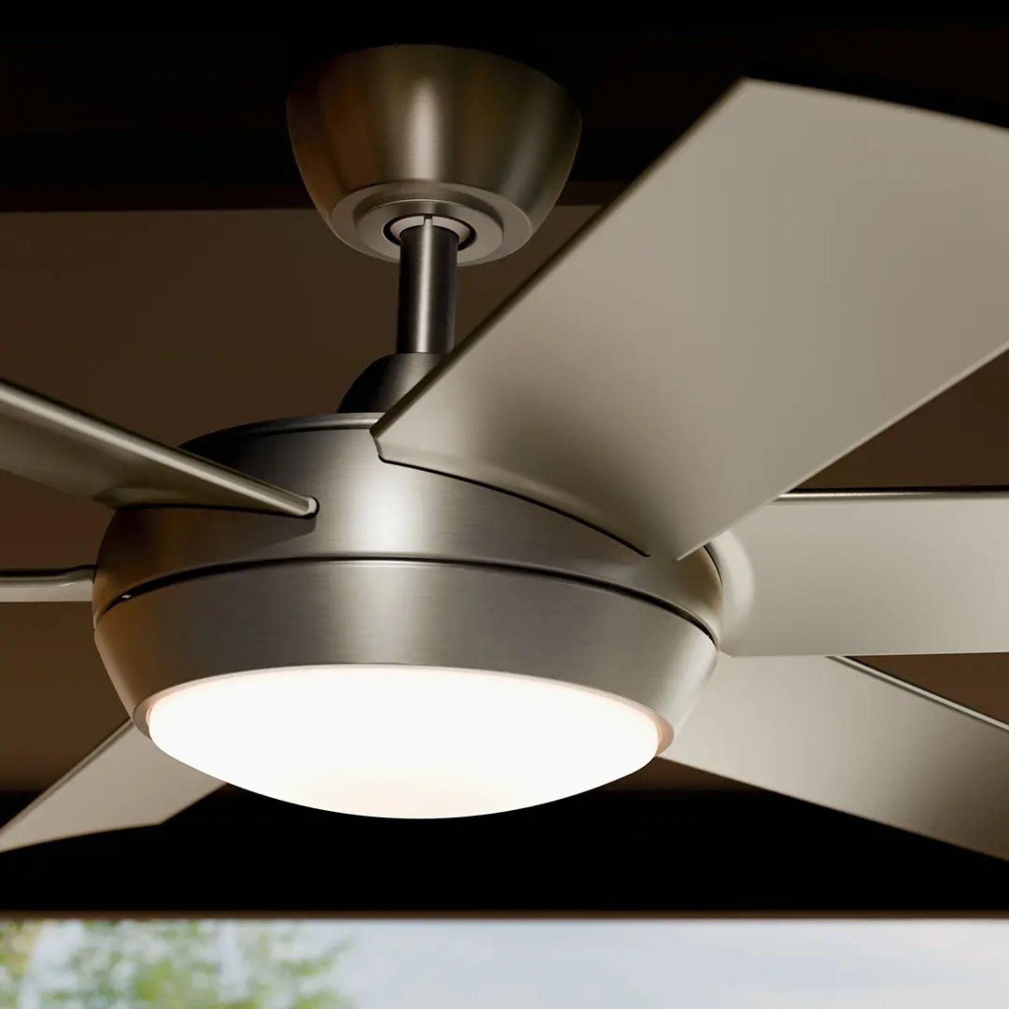 Mint 60" Brushed Nickel Modern LED Ceiling Fan with Remote