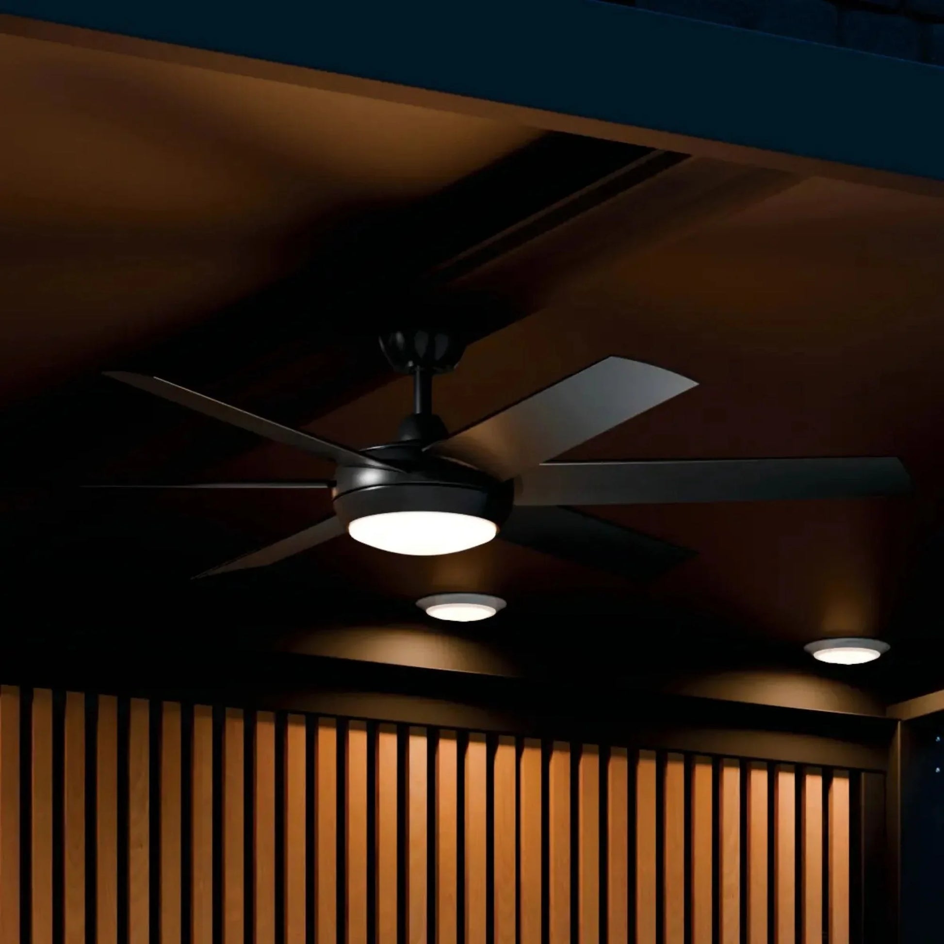 Kichler Lighting - Mint 60" Satin Black Modern LED Ceiling Fan with Remote | Bees Lighting