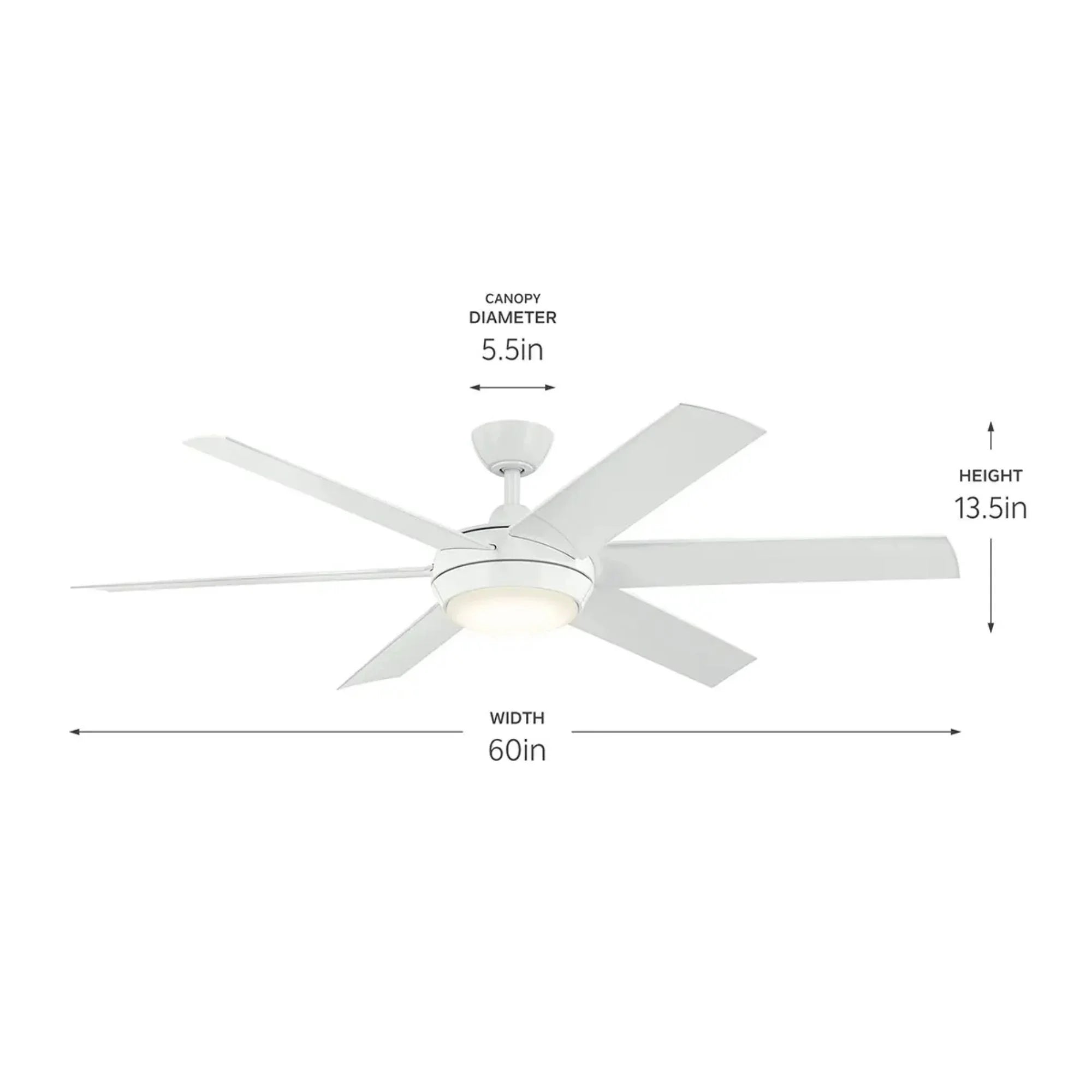 Kichler Lighting - Mint 60" White Modern LED Ceiling Fan with Remote | Bees Lighting