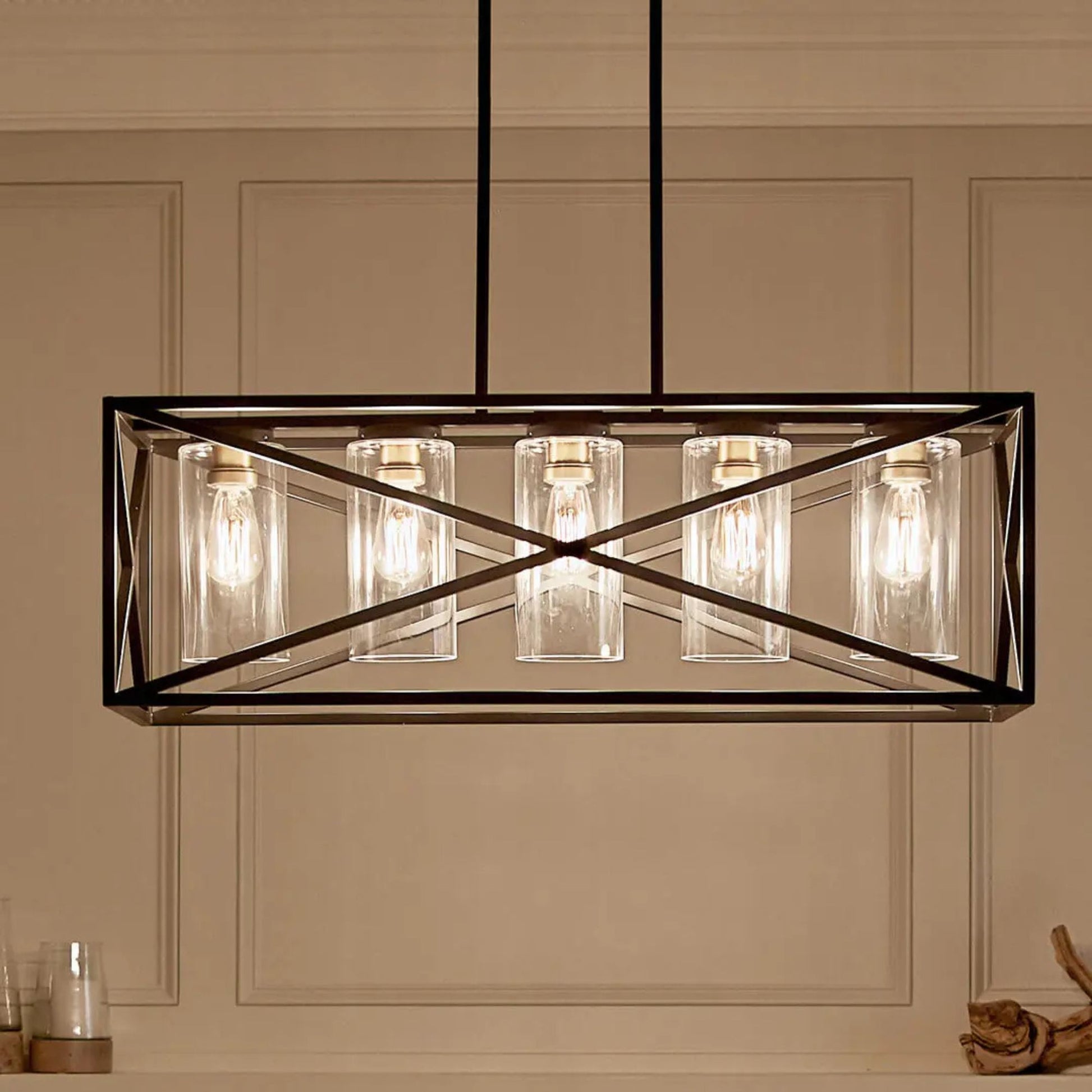 Kichler Lighting - Moorgate 36" 5-Light Linear Chandelier, Black Finish | Bees Lighting