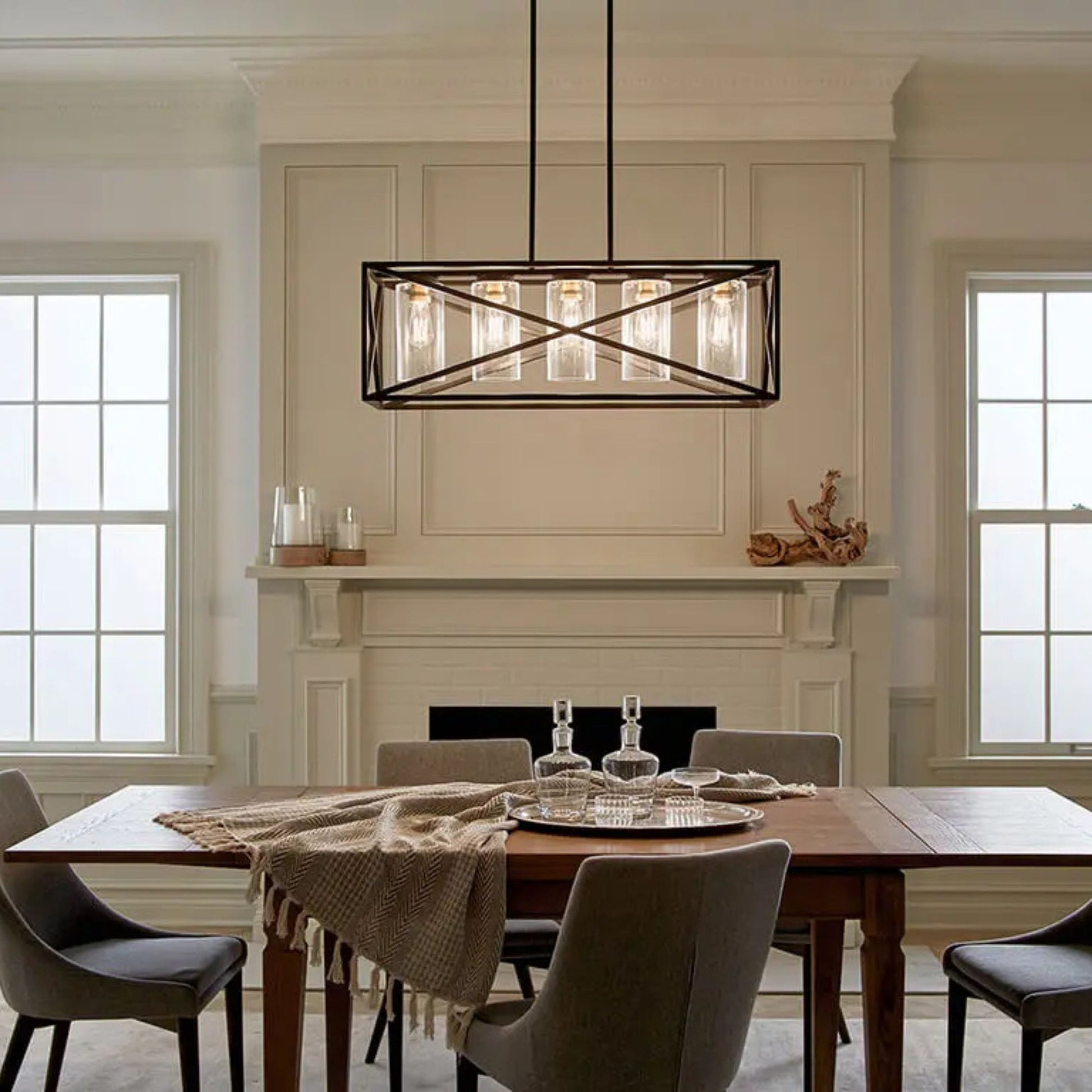 Kichler Lighting - Moorgate 36" 5-Light Linear Chandelier, Black Finish | Bees Lighting