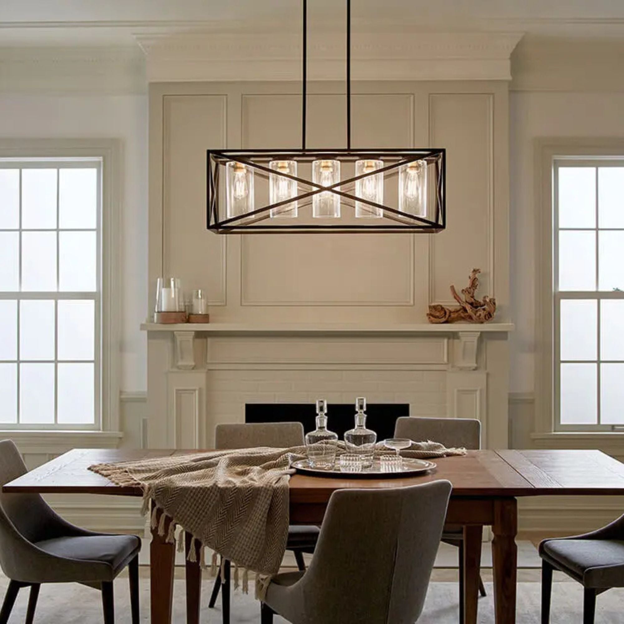 Kichler Lighting - Moorgate 36" 5-Light Linear Chandelier, Black Finish | Bees Lighting