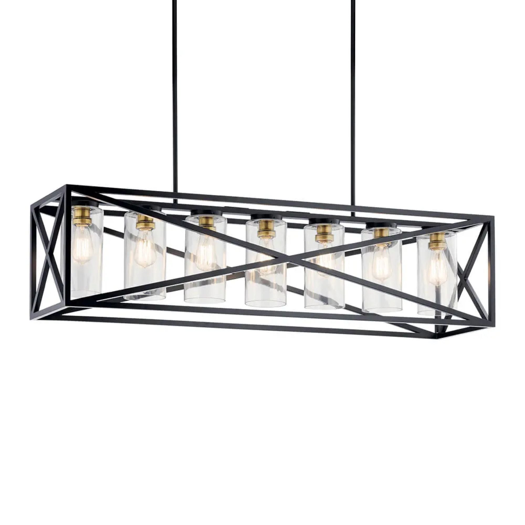 Moorgate 48" 7-Light Linear Chandelier, Black Finish