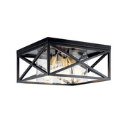 Moorgate 16" 4-Light Flush Mount, Black Finish