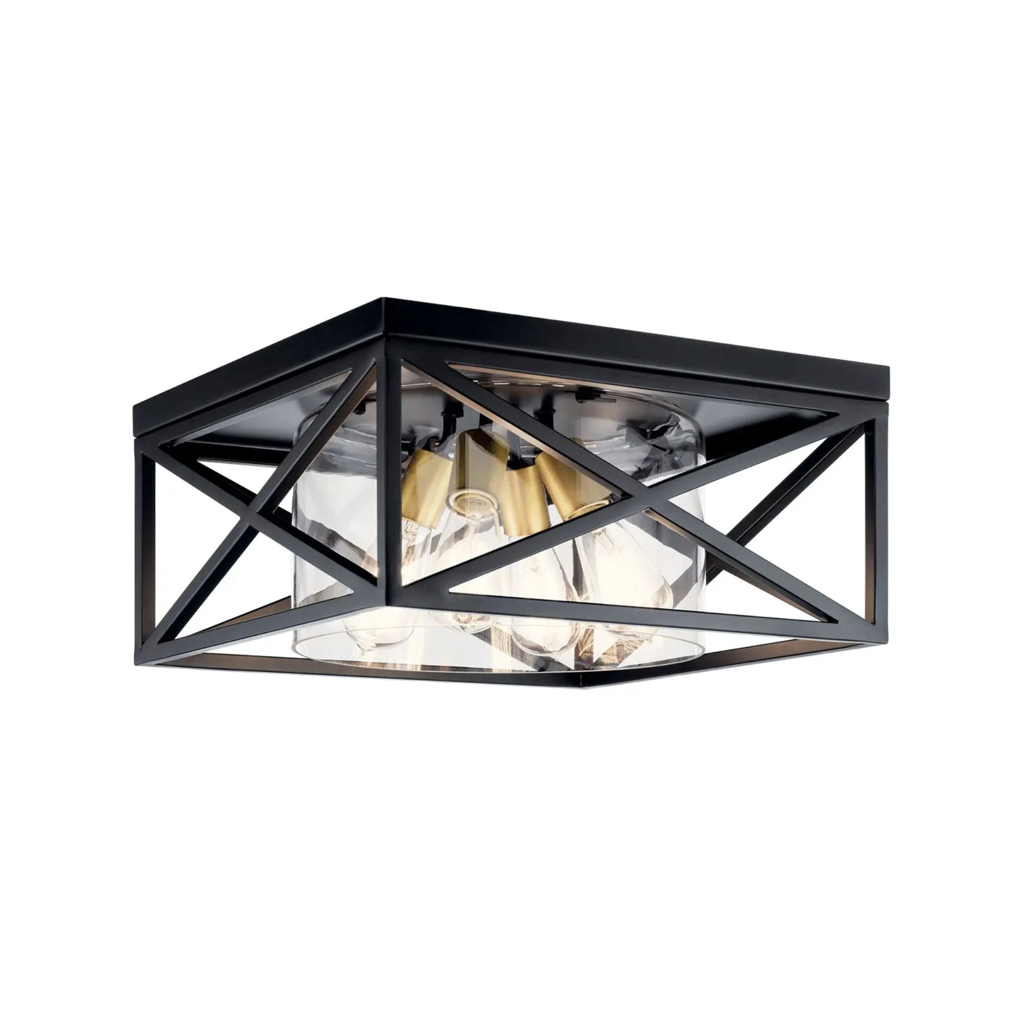 Moorgate 16" 4-Light Flush Mount, Black Finish
