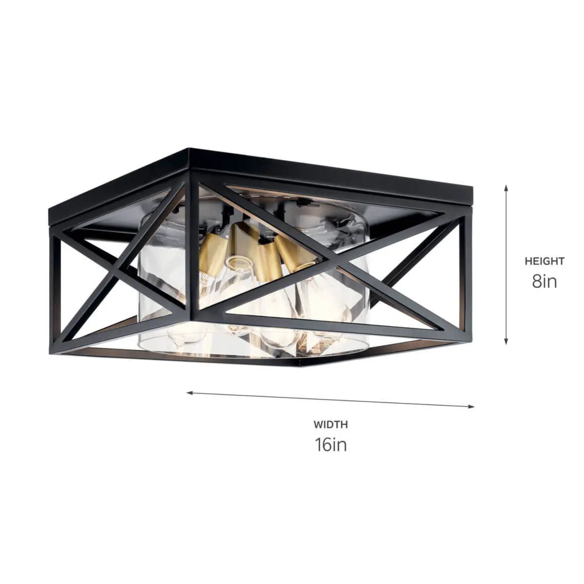 Moorgate 16" 4-Light Flush Mount, Black Finish
