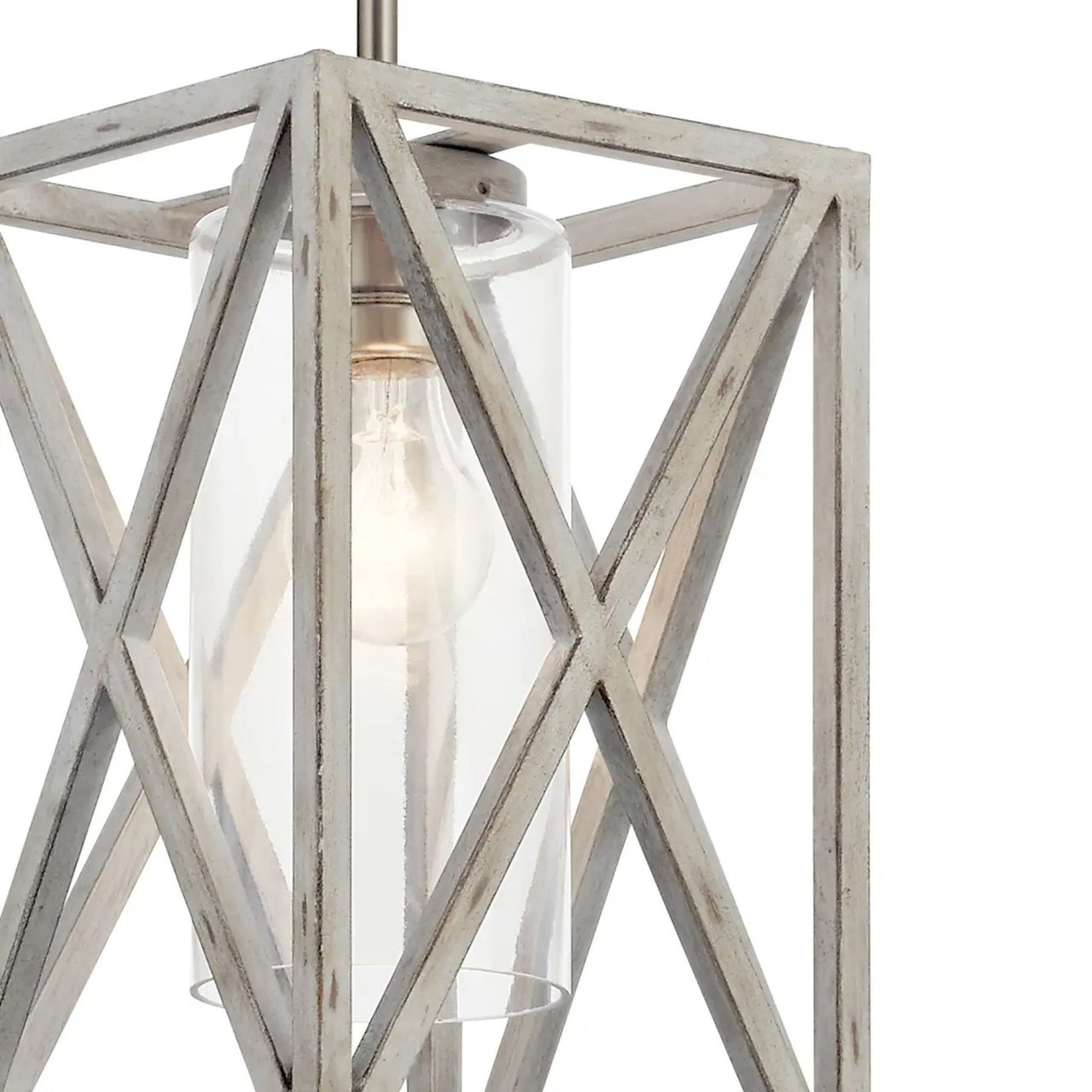 Kichler Lighting - Moorgate 8" Mini Pendant, Distressed Antique White Finish | Bees Lighting