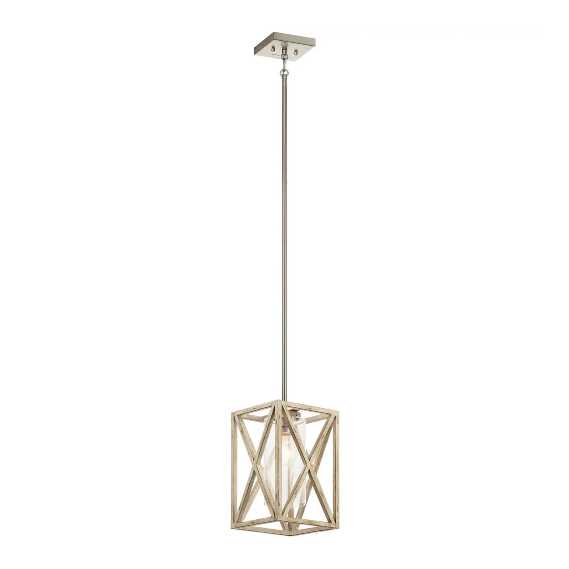 Kichler Lighting - Moorgate 8" Mini Pendant, Distressed Antique White Finish | Bees Lighting