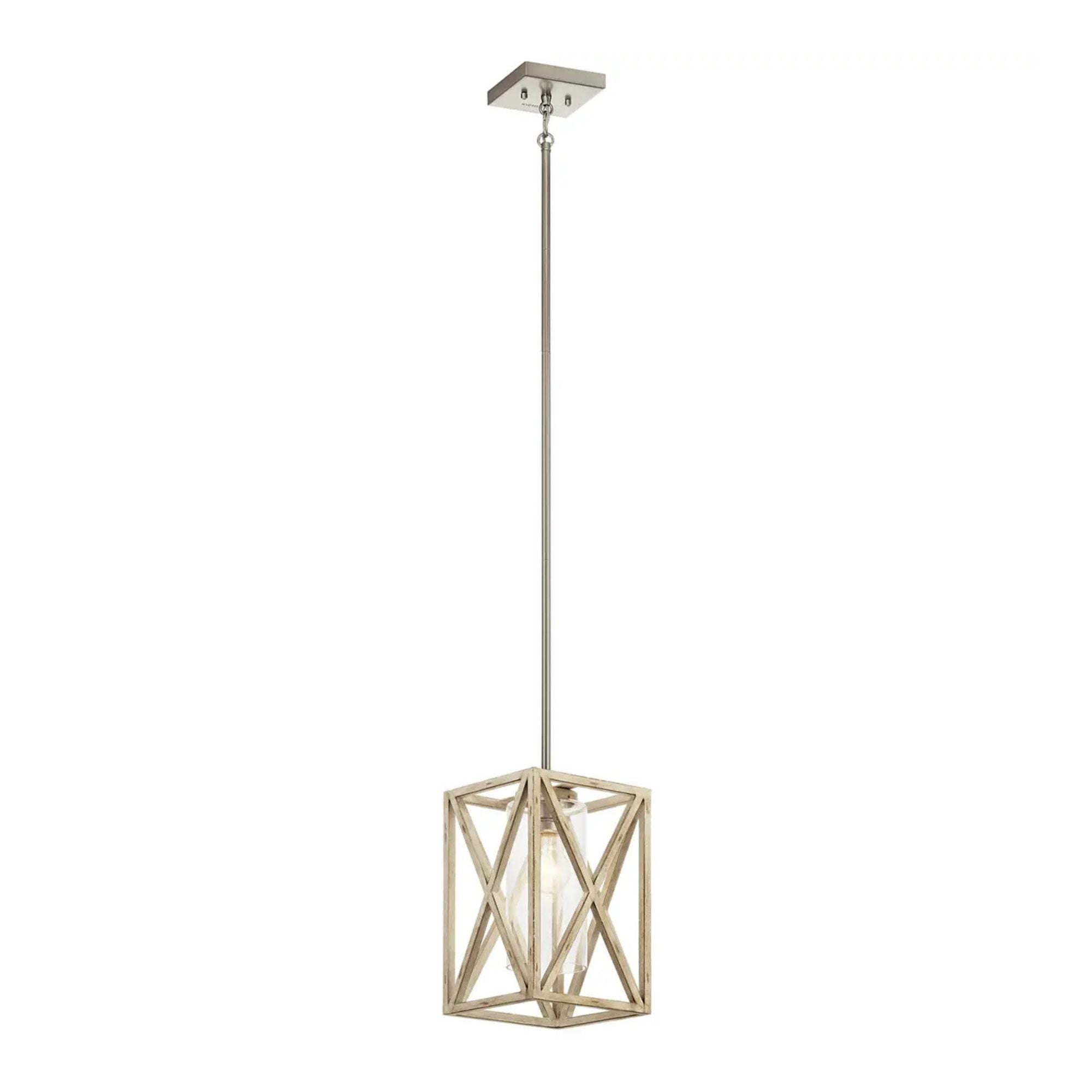 Kichler Lighting - Moorgate 8" Mini Pendant, Distressed Antique White Finish | Bees Lighting