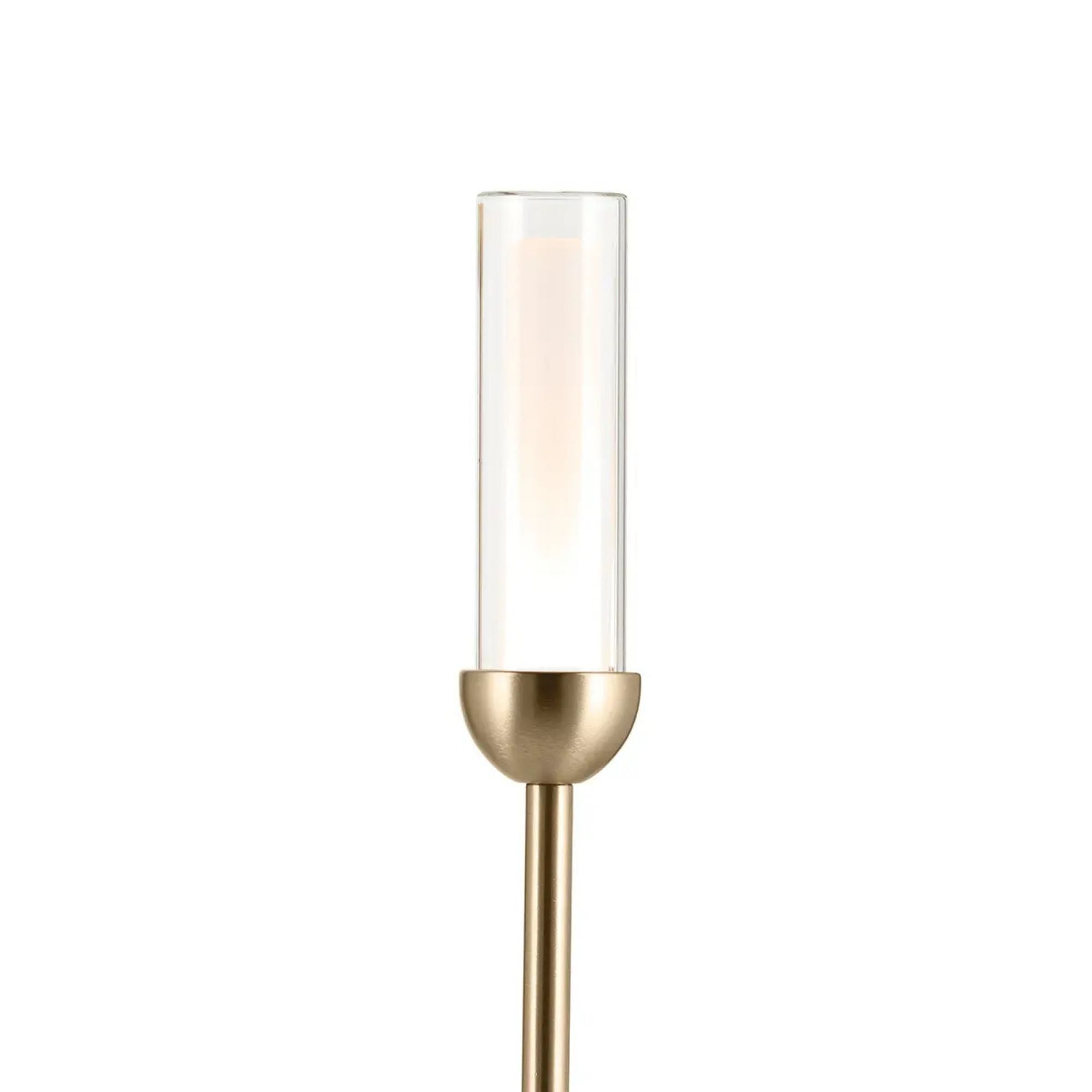 Kichler Moraine 30 in. 10-Light Chandelier, Champagne Bronze with Clear Cylinder Shades
