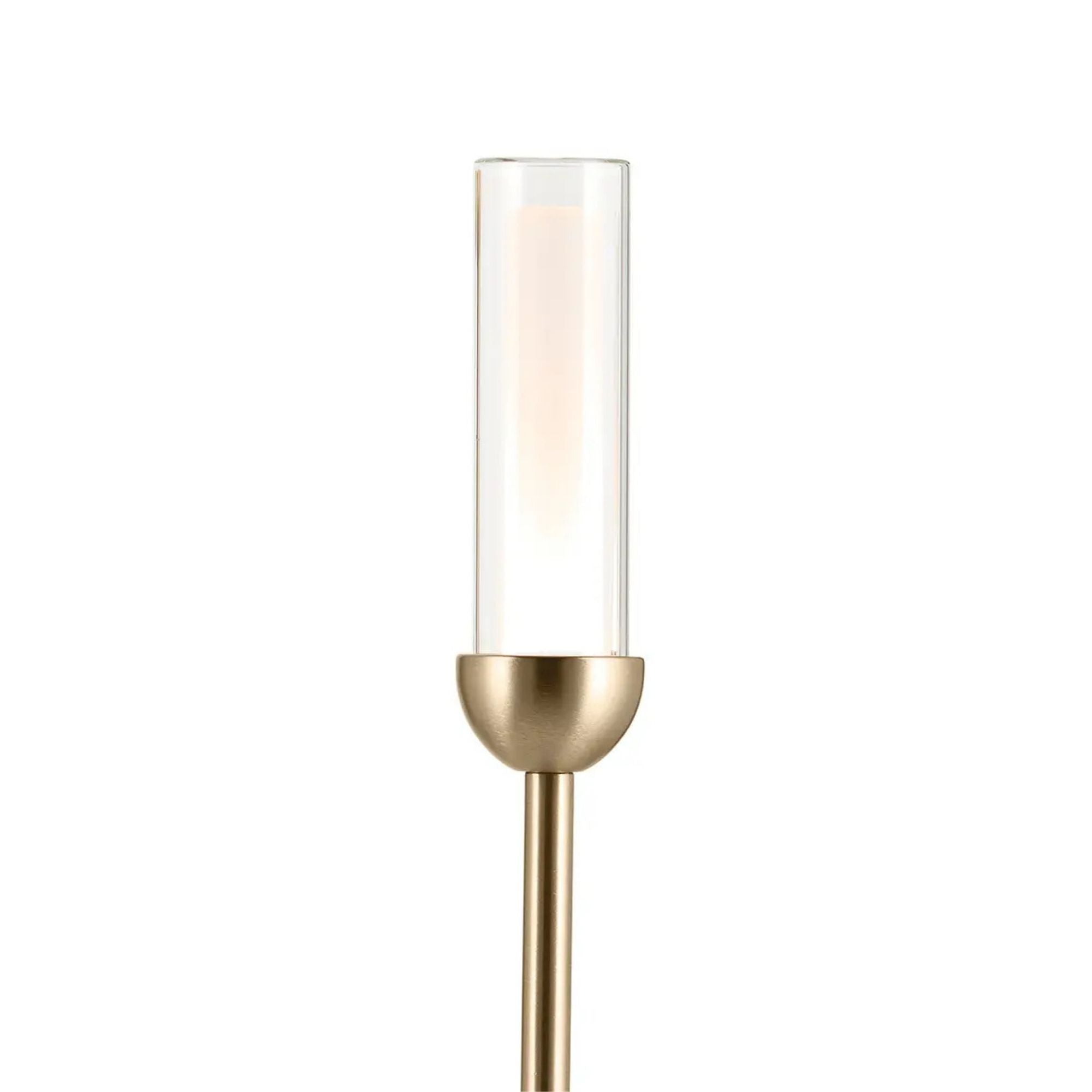 Kichler Moraine 32.25 in. 12-Light Chandelier, Champagne Bronze with Clear Glass Cylinder Shades