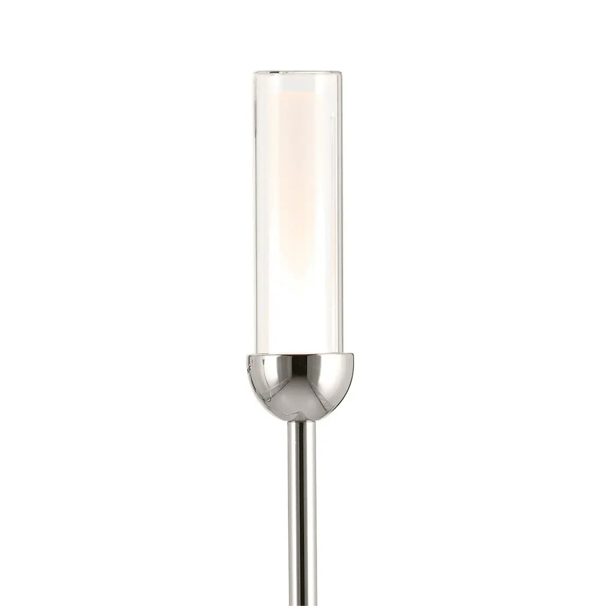 Kichler Moraine 50 in. 12-Light Chandelier, Polished Nickel with Clear Glass Cylinder Shades