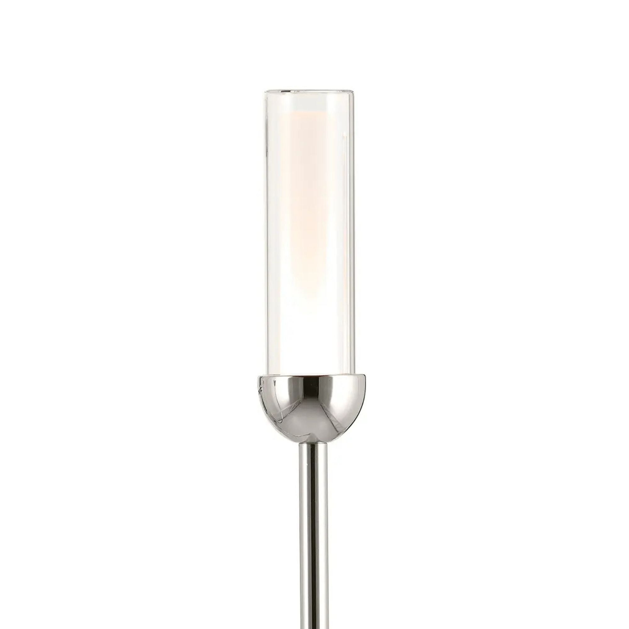 Kichler Moraine 40 in. 12-Light Chandelier, Polished Nickel with Clear Cylinder Glass Shades