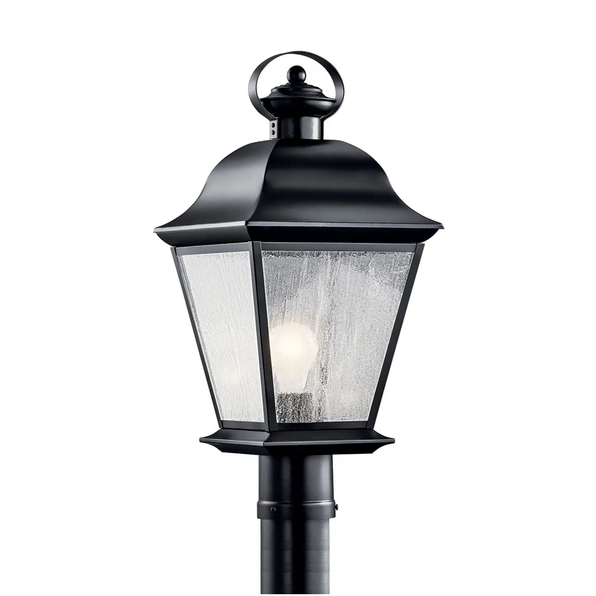 Kichler Mount Vernon 20.75 in. Outdoor Post Light, Black with Clear Seeded Glass