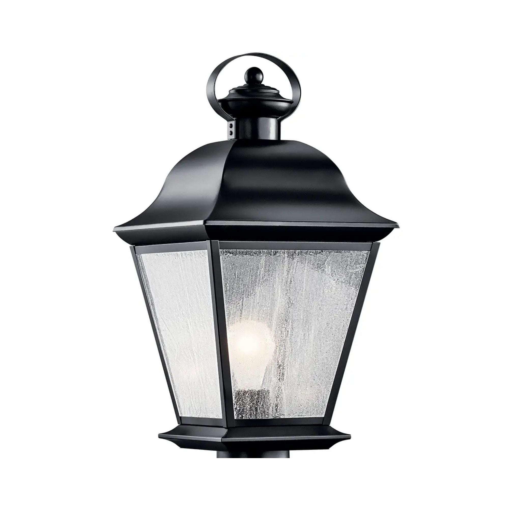 Kichler Mount Vernon 20.75 in. Outdoor Post Light, Black with Clear Seeded Glass
