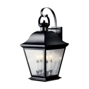 Kichler Mount Vernon 28.5 in. 4-Light Outdoor Sconce, Black with Clear Seeded Glass