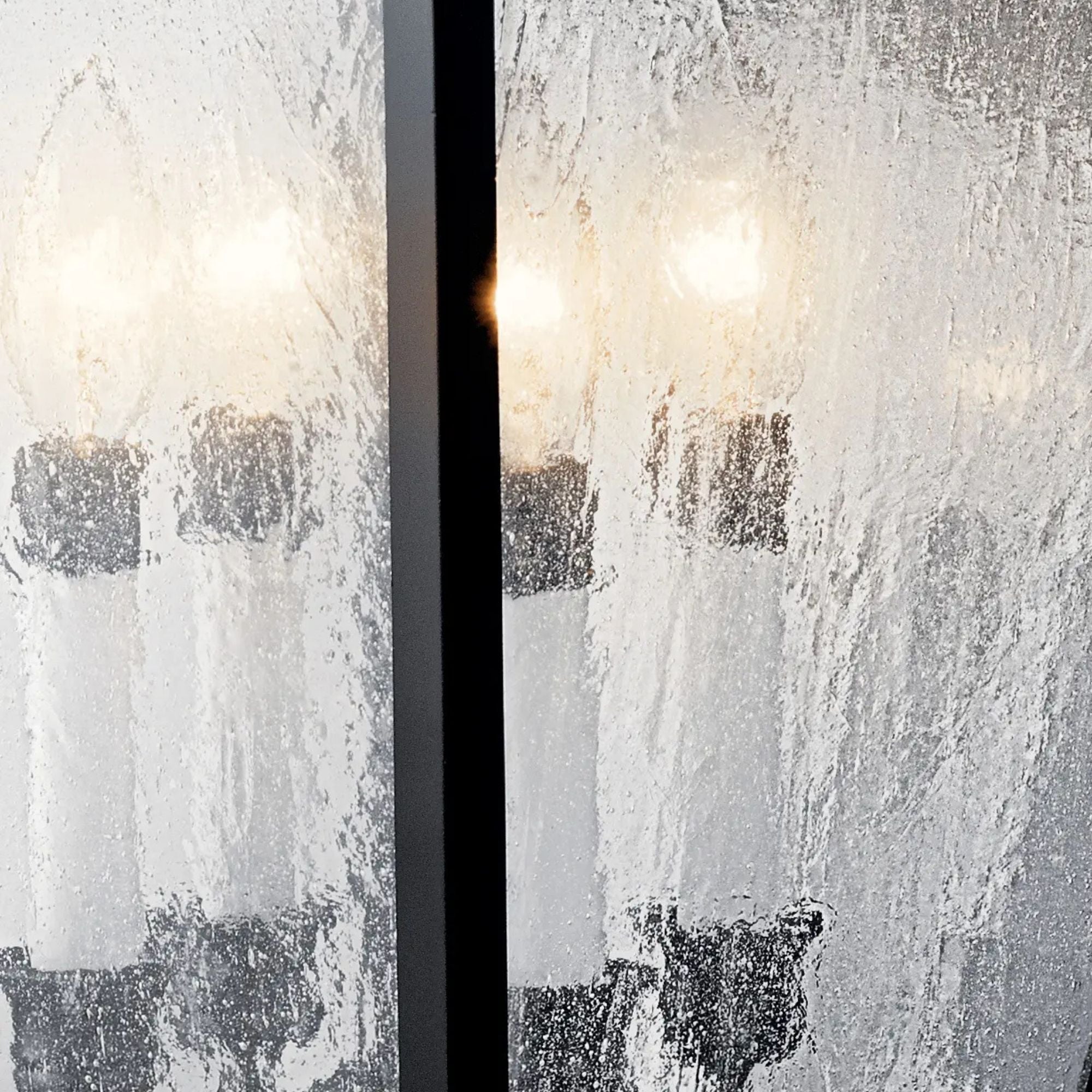Kichler Mount Vernon 28.5 in. 4-Light Outdoor Sconce, Black with Clear Seeded Glass