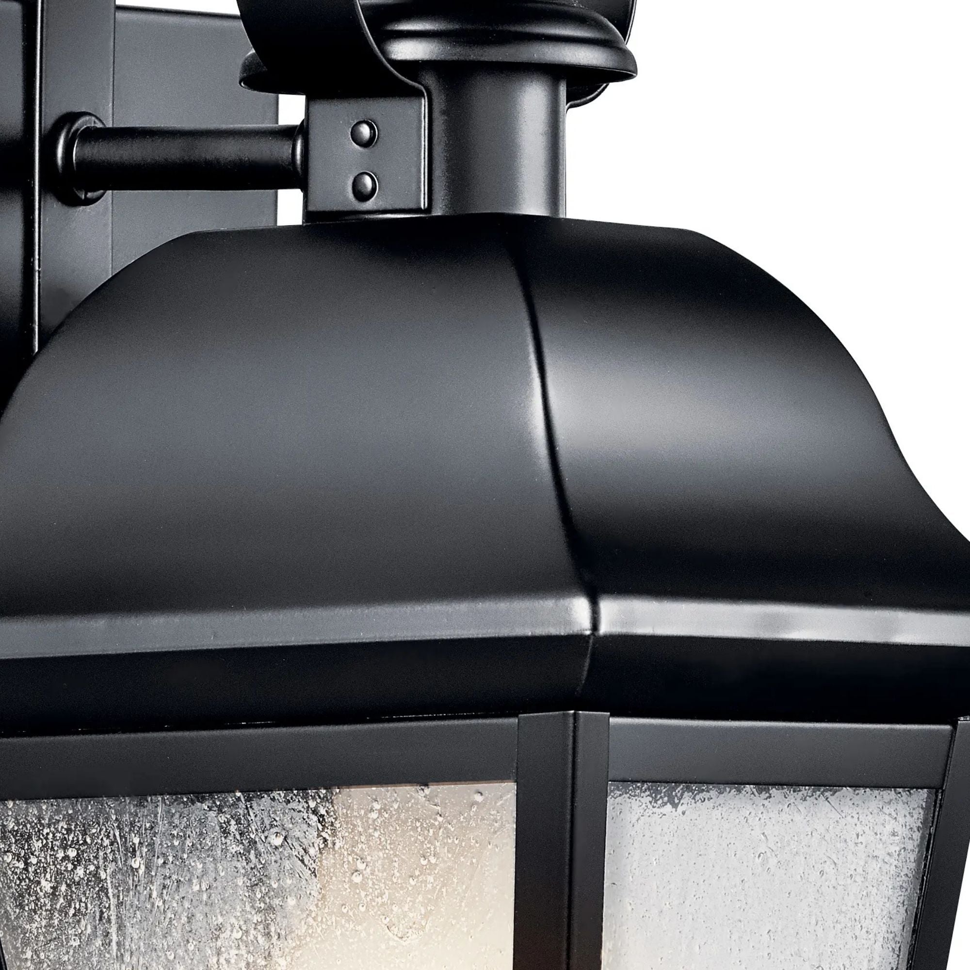 Kichler Mount Vernon 12.5 in. Outdoor Sconce, Black with Clear Seeded Glass