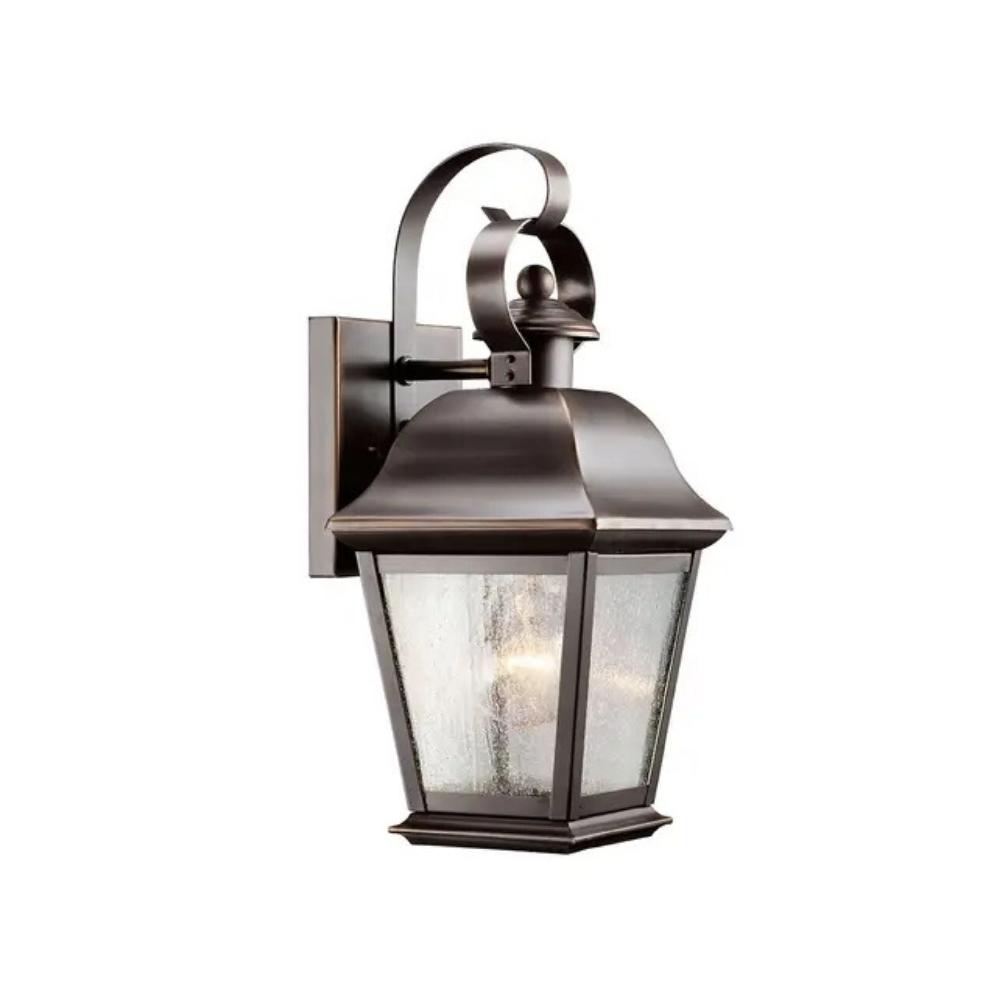 Kichler Mount Vernon 12.5 in. Outdoor Sconce, Olde Bronze with Clear Seeded Glass