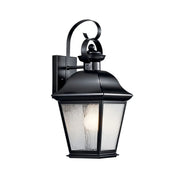 Kichler Mount Vernon 16.75 in. Outdoor Sconce, Black with Clear Seeded Glass