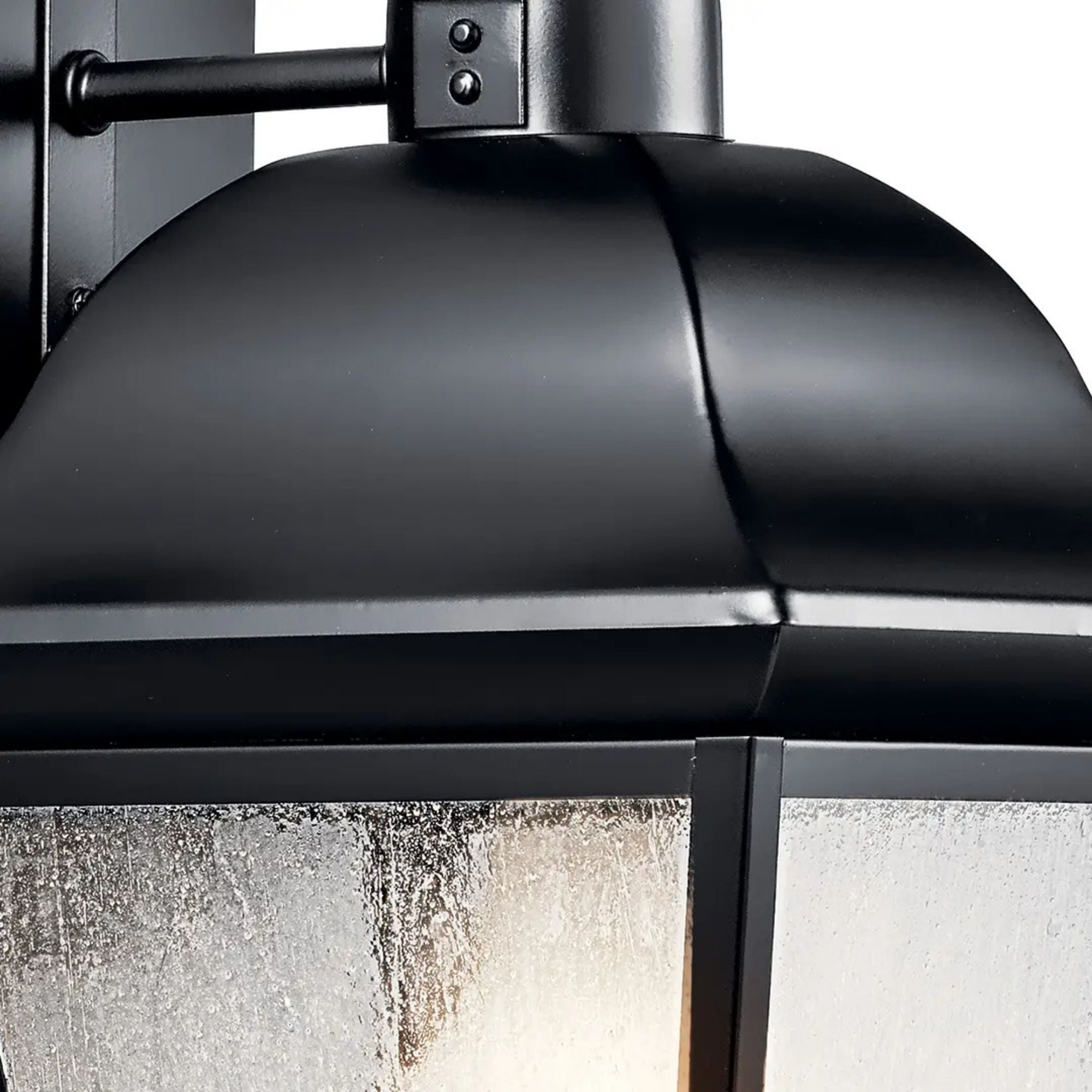 Kichler Mount Vernon 16.75 in. Outdoor Sconce, Black with Clear Seeded Glass