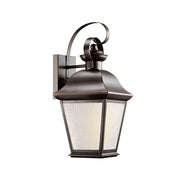 Kichler Mount Vernon 16.75 in. Outdoor Sconce, Olde Bronze with Clear Seeded Glass