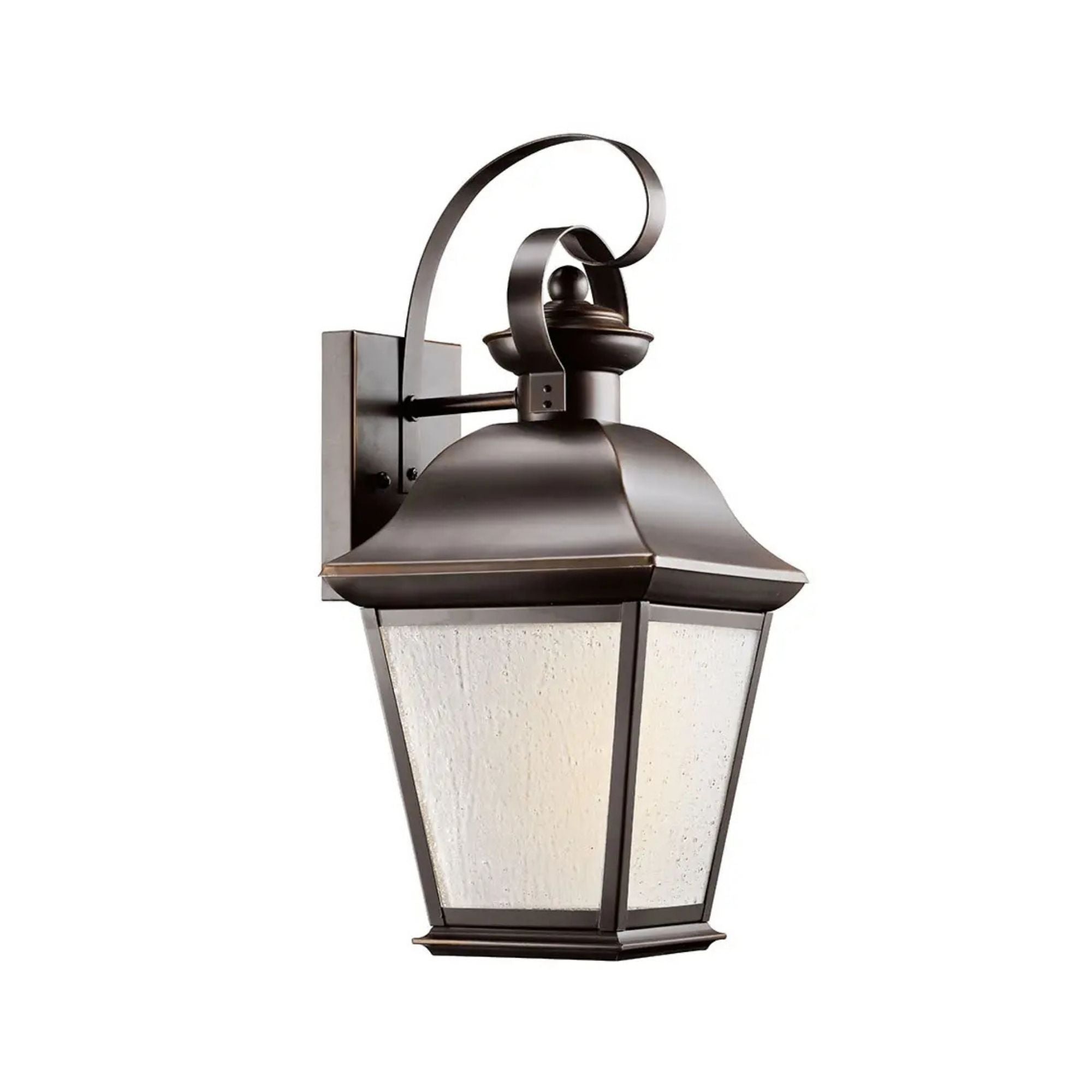 Kichler Mount Vernon 16.75 in. Outdoor Sconce, Olde Bronze with Clear Seeded Glass