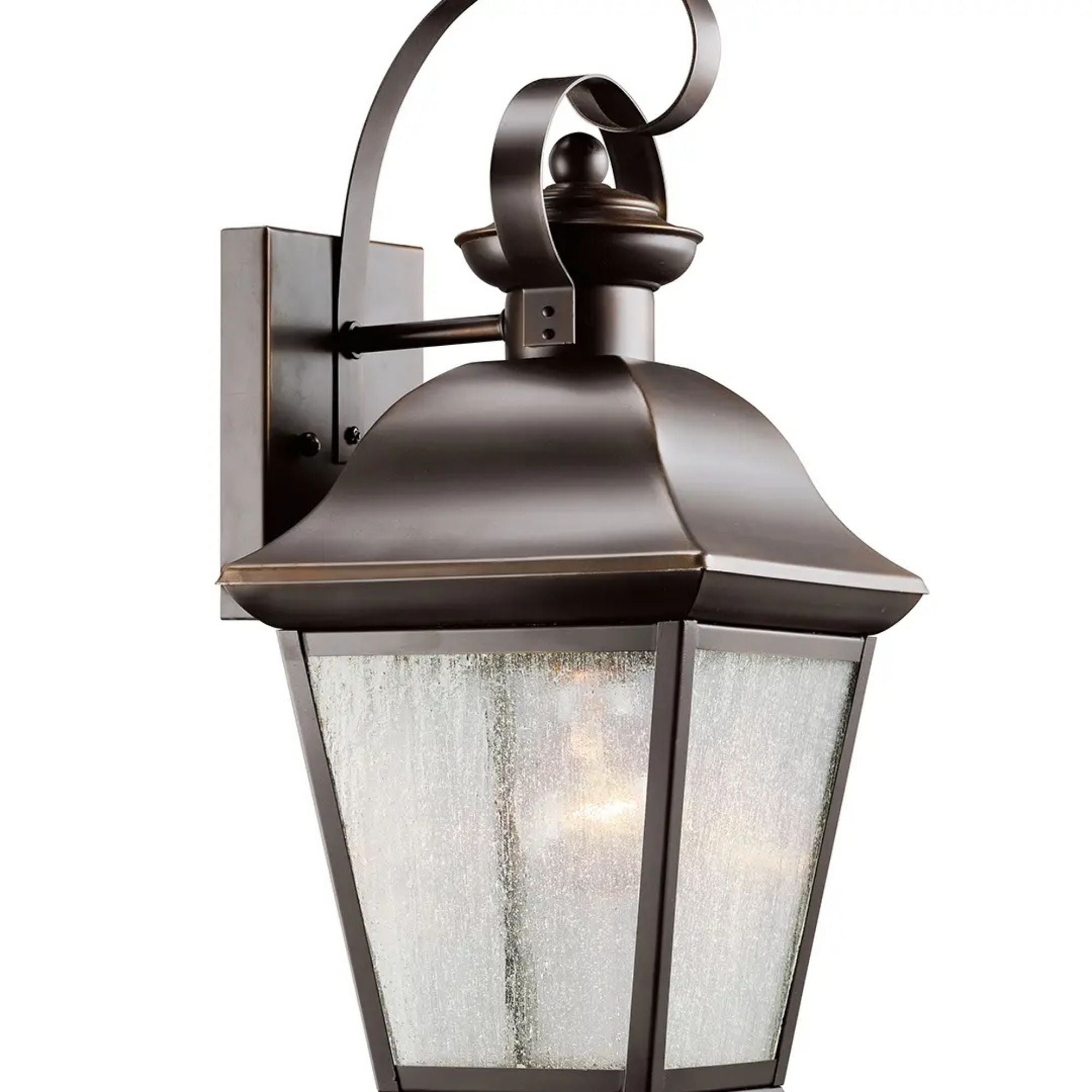 Kichler Mount Vernon 16.75 in. Outdoor Sconce, Olde Bronze with Clear Seeded Glass