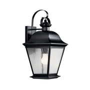 Kichler Mount Vernon 19.5 in. Outdoor Wall Sconce, Black with Clear Seeded Glass