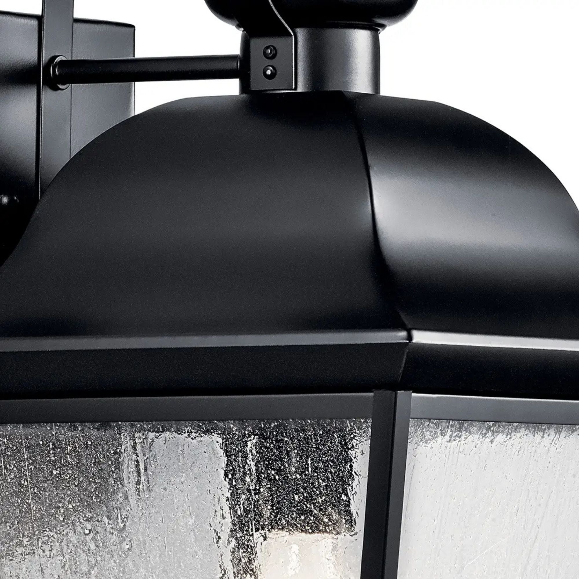 Kichler Mount Vernon 19.5 in. Outdoor Wall Sconce, Black with Clear Seeded Glass