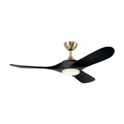 Kichler Mylo 52'' Ceiling Fan with LED Light DC Motor Champagne Bronze & Black