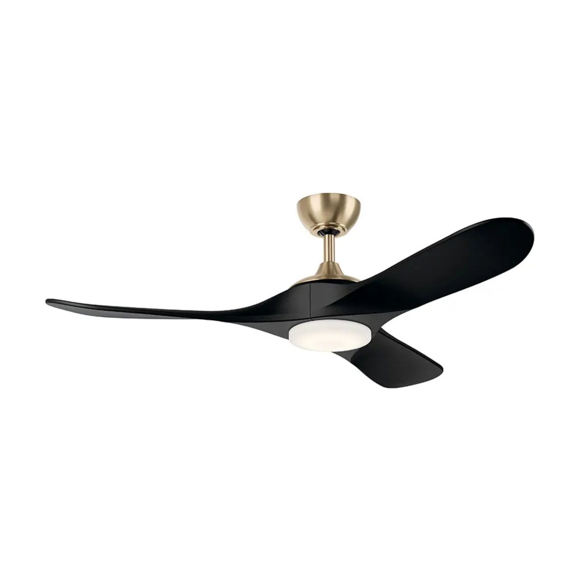 Kichler Mylo 52'' Ceiling Fan with LED Light DC Motor Champagne Bronze & Black