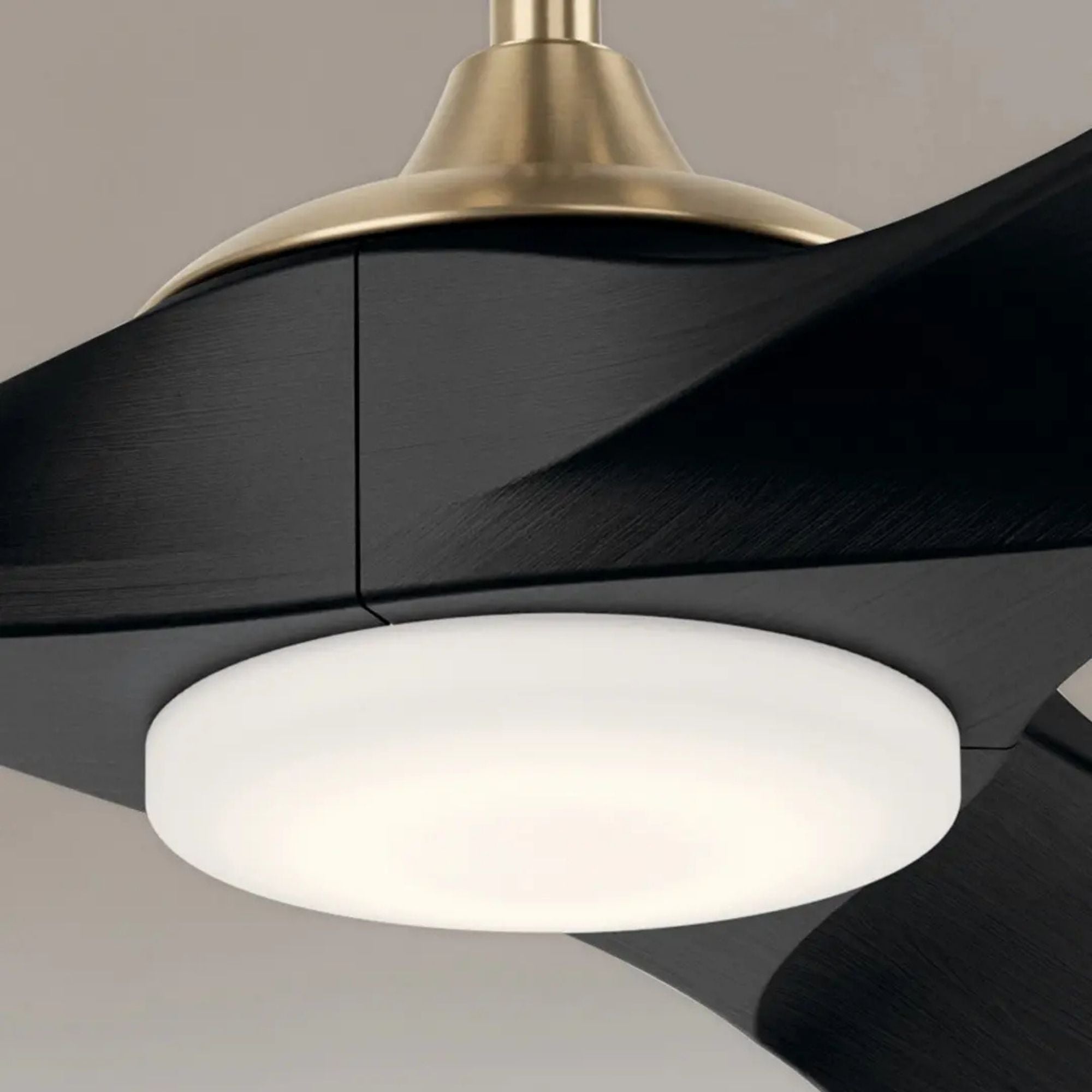 Kichler Mylo 52'' Ceiling Fan with LED Light DC Motor Champagne Bronze & Black