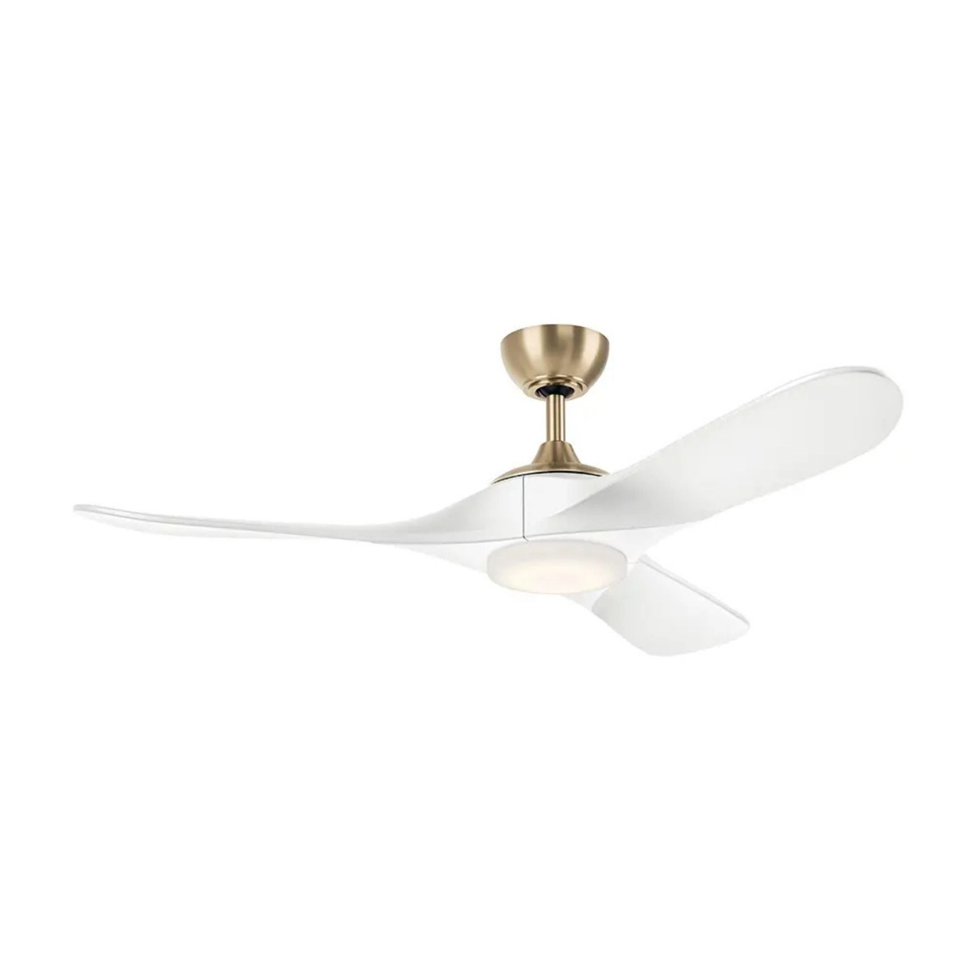 Kichler Mylo 52'' Ceiling Fan with LED Light DC Motor Champagne Bronze & White