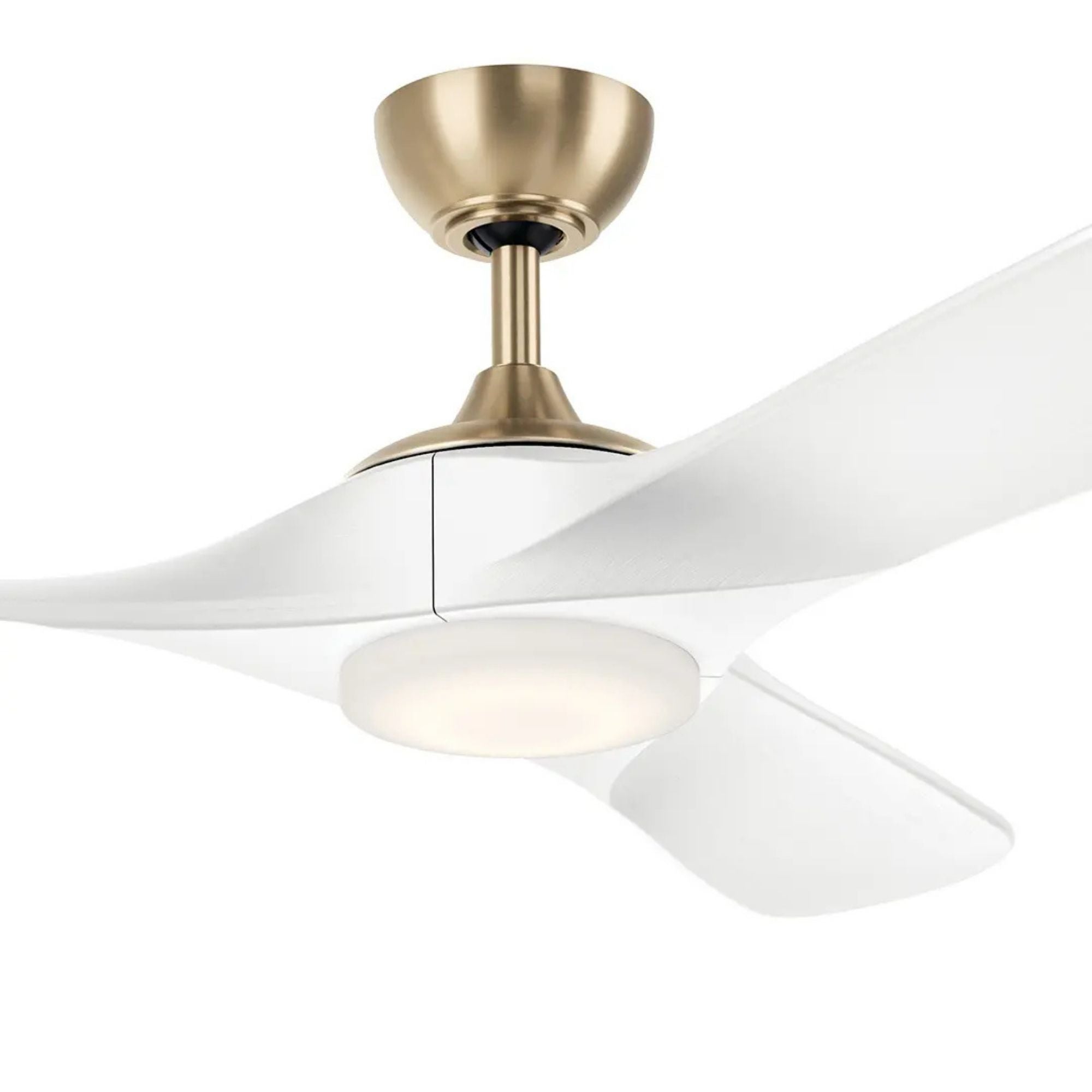 Kichler Mylo 52'' Ceiling Fan with LED Light DC Motor Champagne Bronze & White